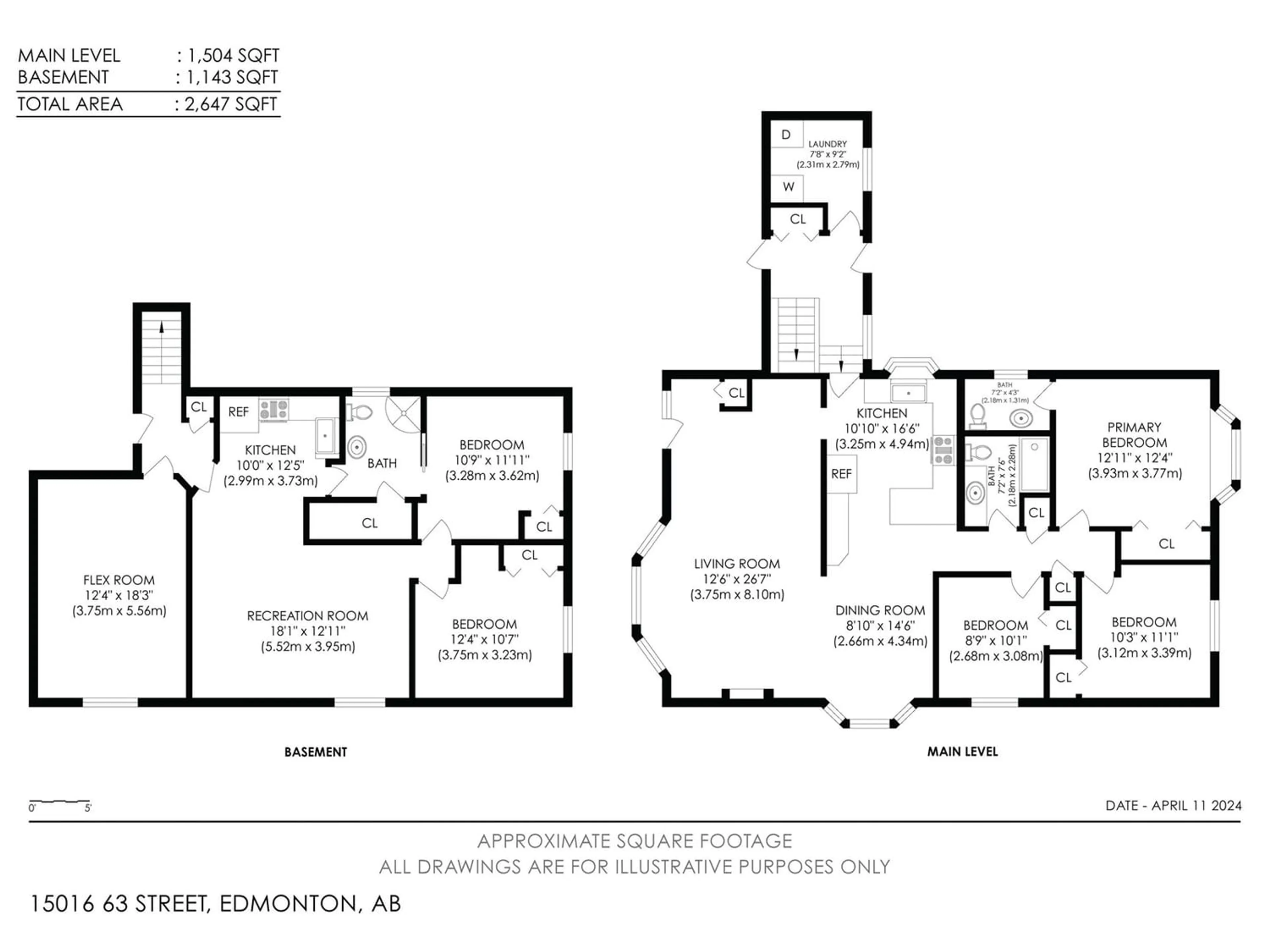 Floor plan for 15016 63 ST NW, Edmonton Alberta T5A2B8