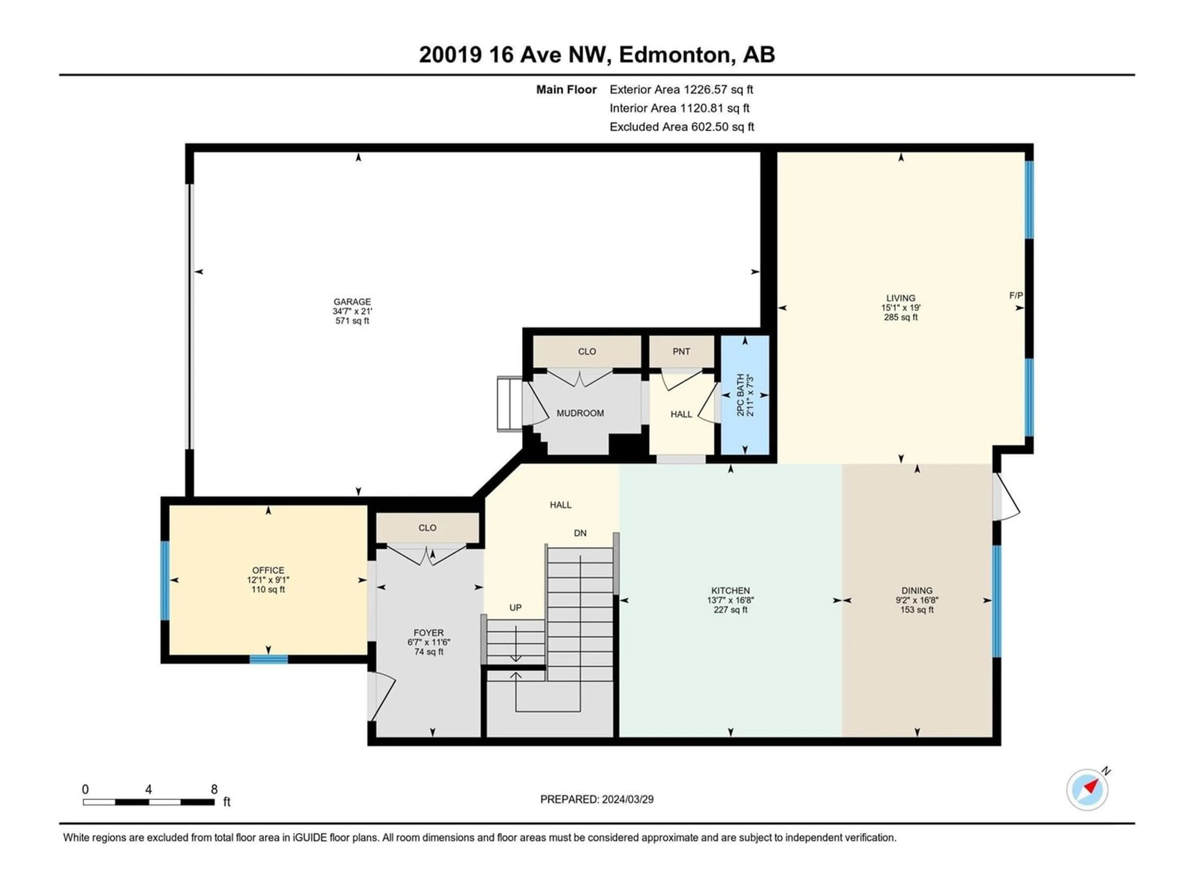 Floor plan for 20019 16 AV NW, Edmonton Alberta T6M0Y3