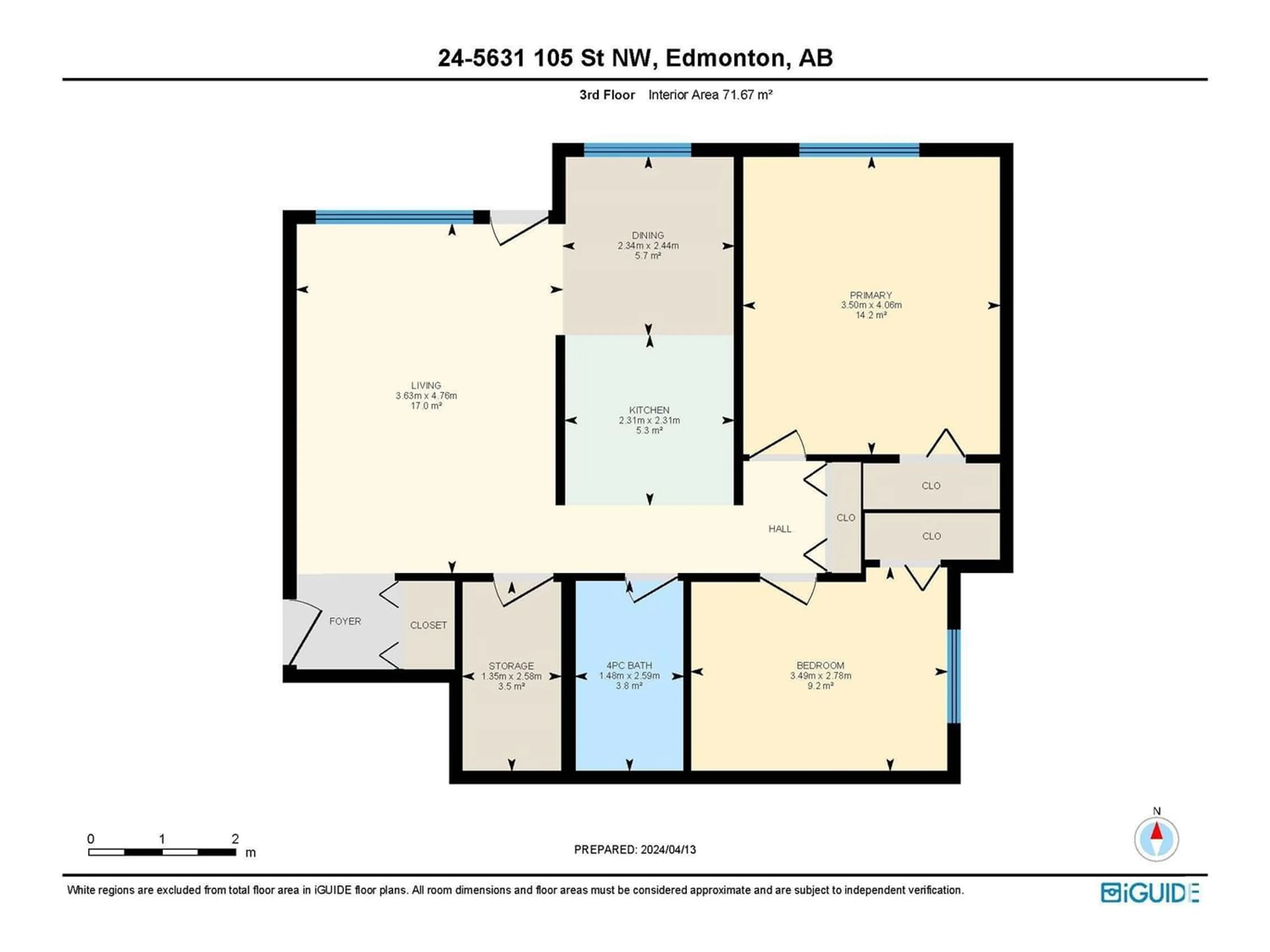 Floor plan for #24 5631 105 ST NW, Edmonton Alberta T6H2N2