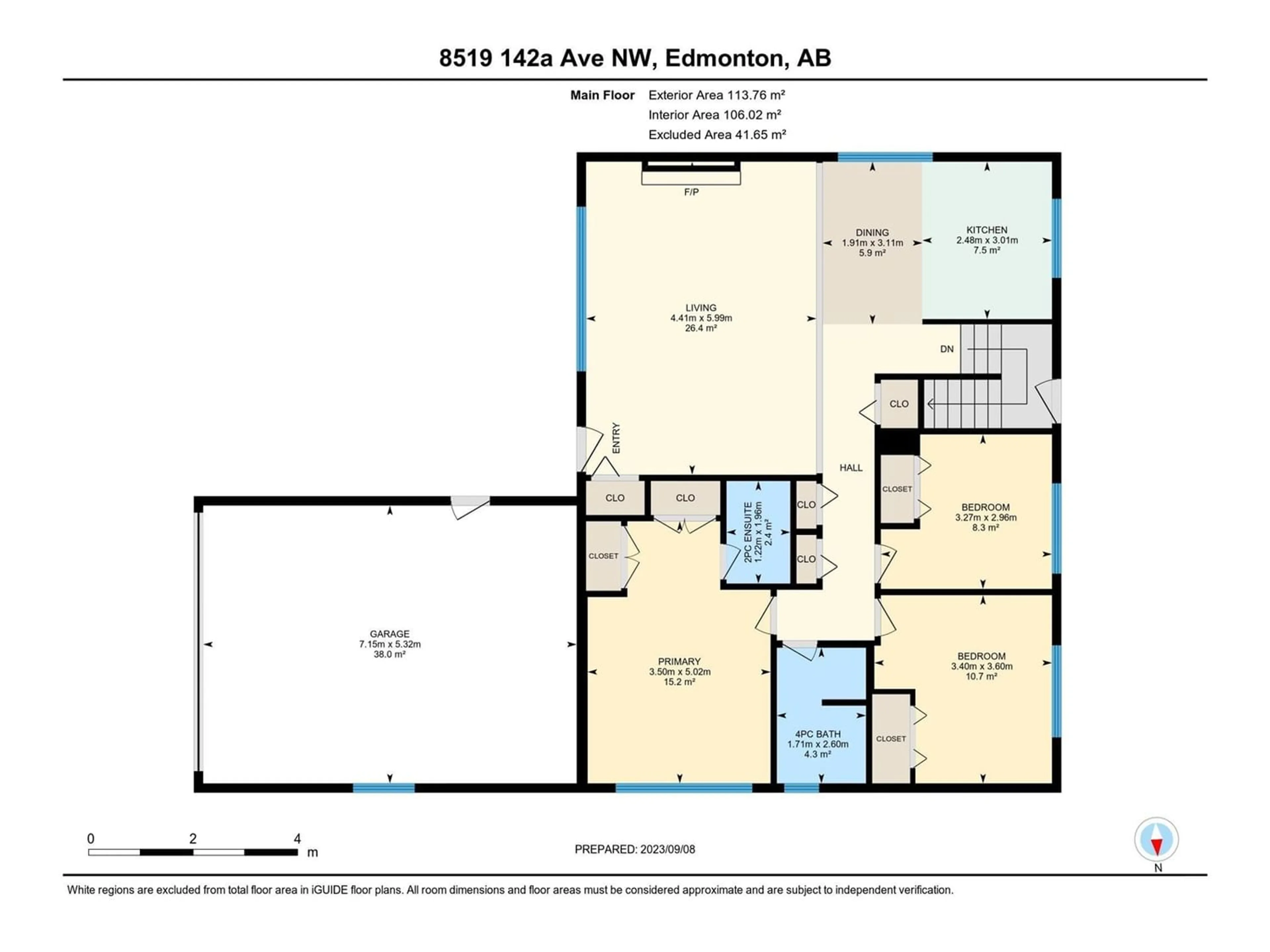 Floor plan for 8519 142A AV NW, Edmonton Alberta T5E2G6