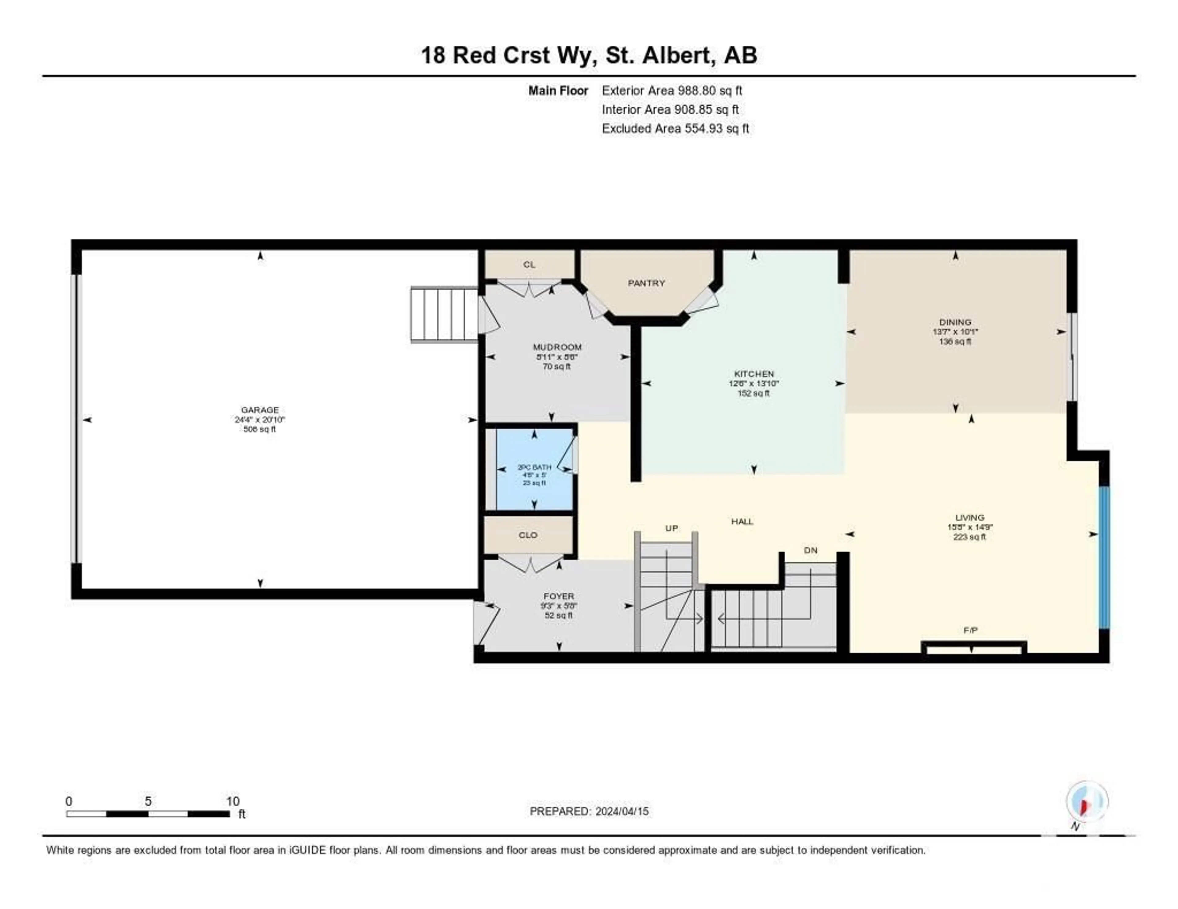Floor plan for 18 RED CREST WY, St. Albert Alberta T8N7Y7