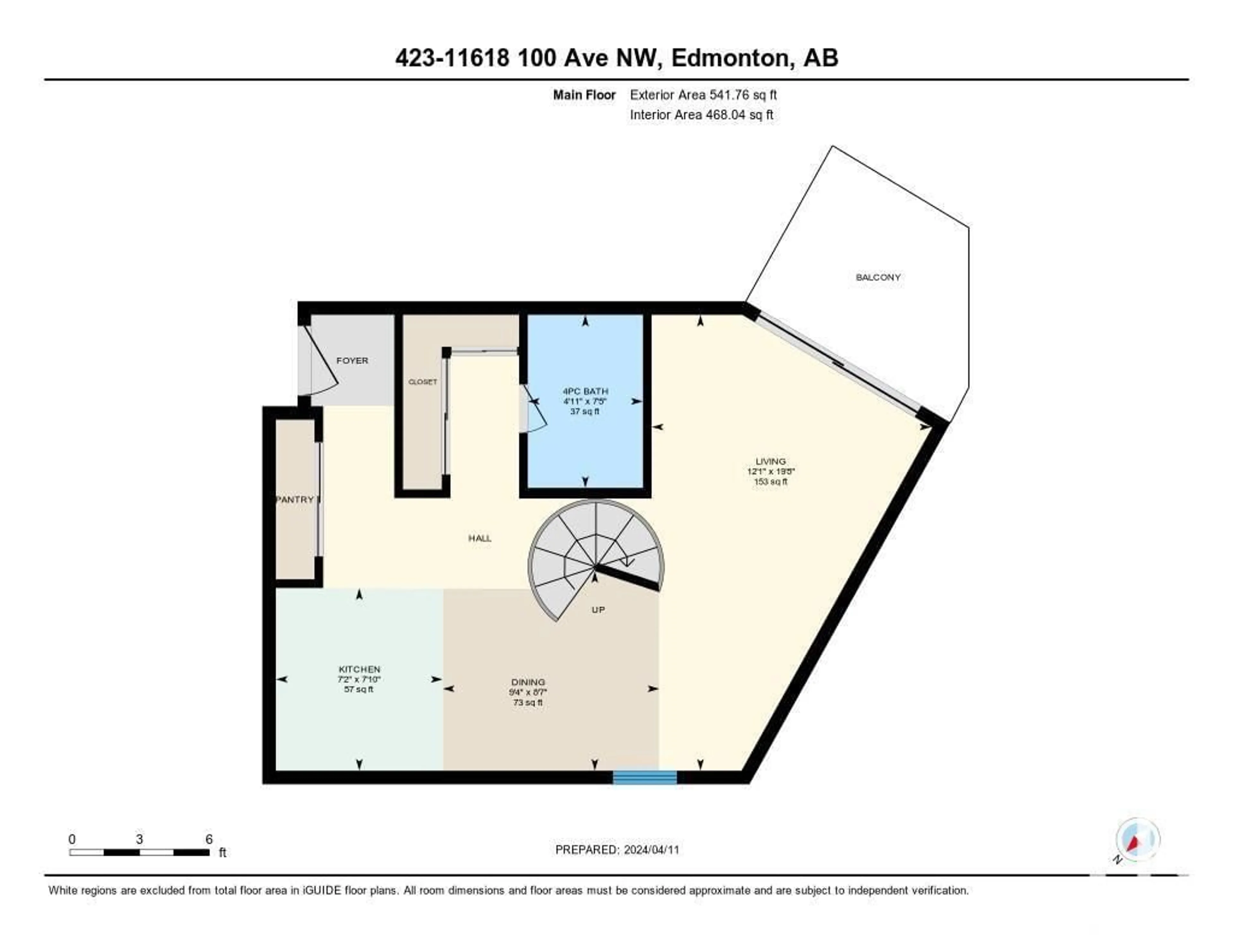 Floor plan for #423 11618 100 AV NW, Edmonton Alberta T5K0J9
