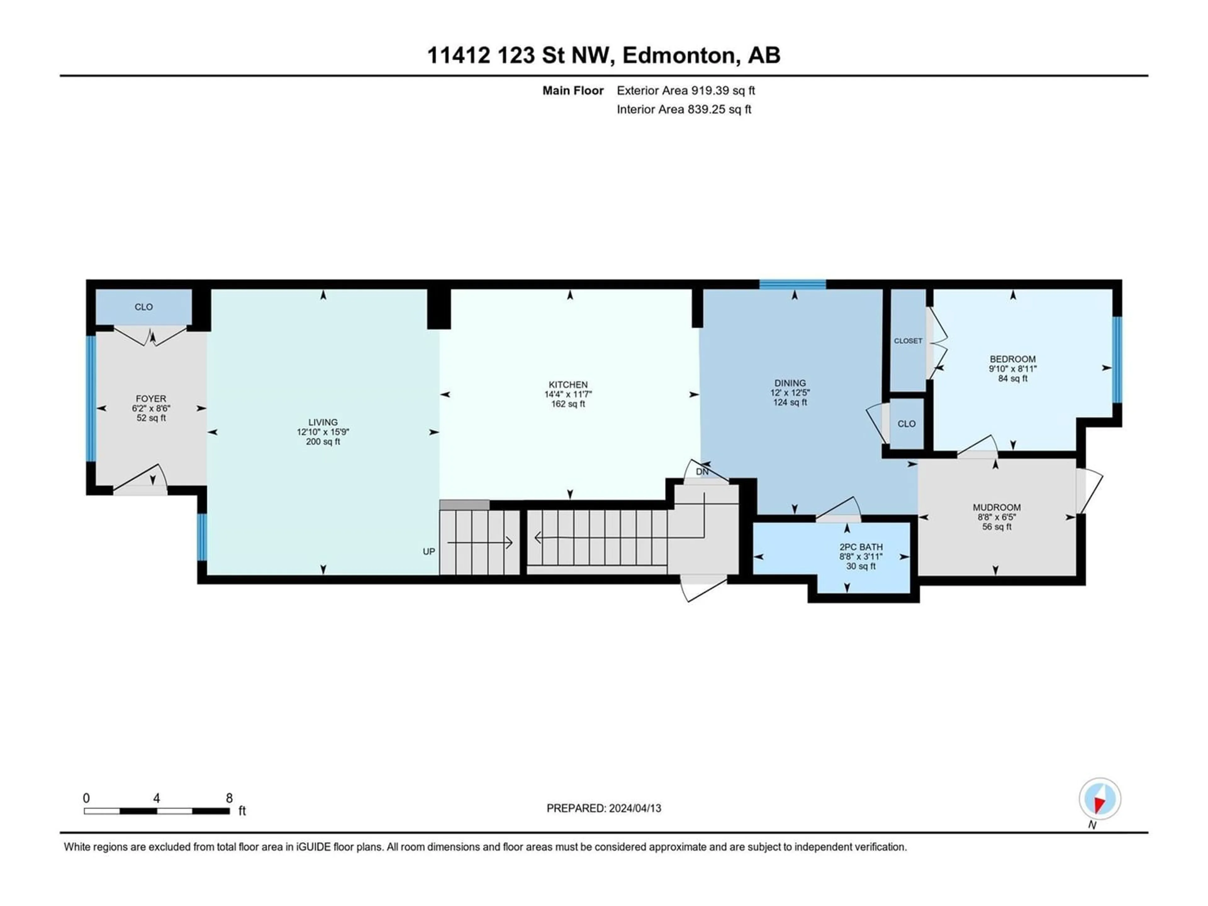 Floor plan for 11412 123 ST NW, Edmonton Alberta T5M0G2
