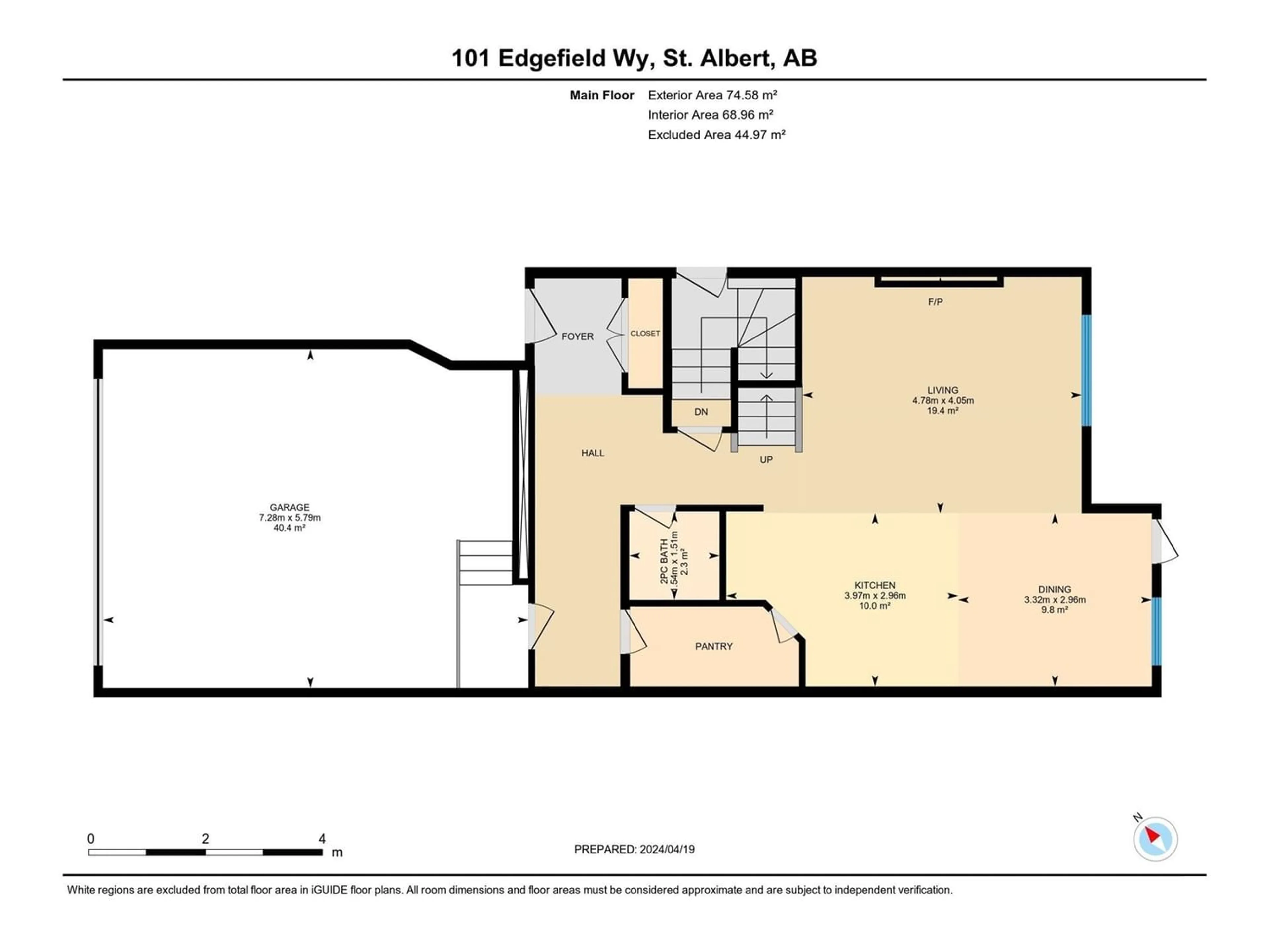 Floor plan for 101 Edgefield WY, St. Albert Alberta T8N8A8