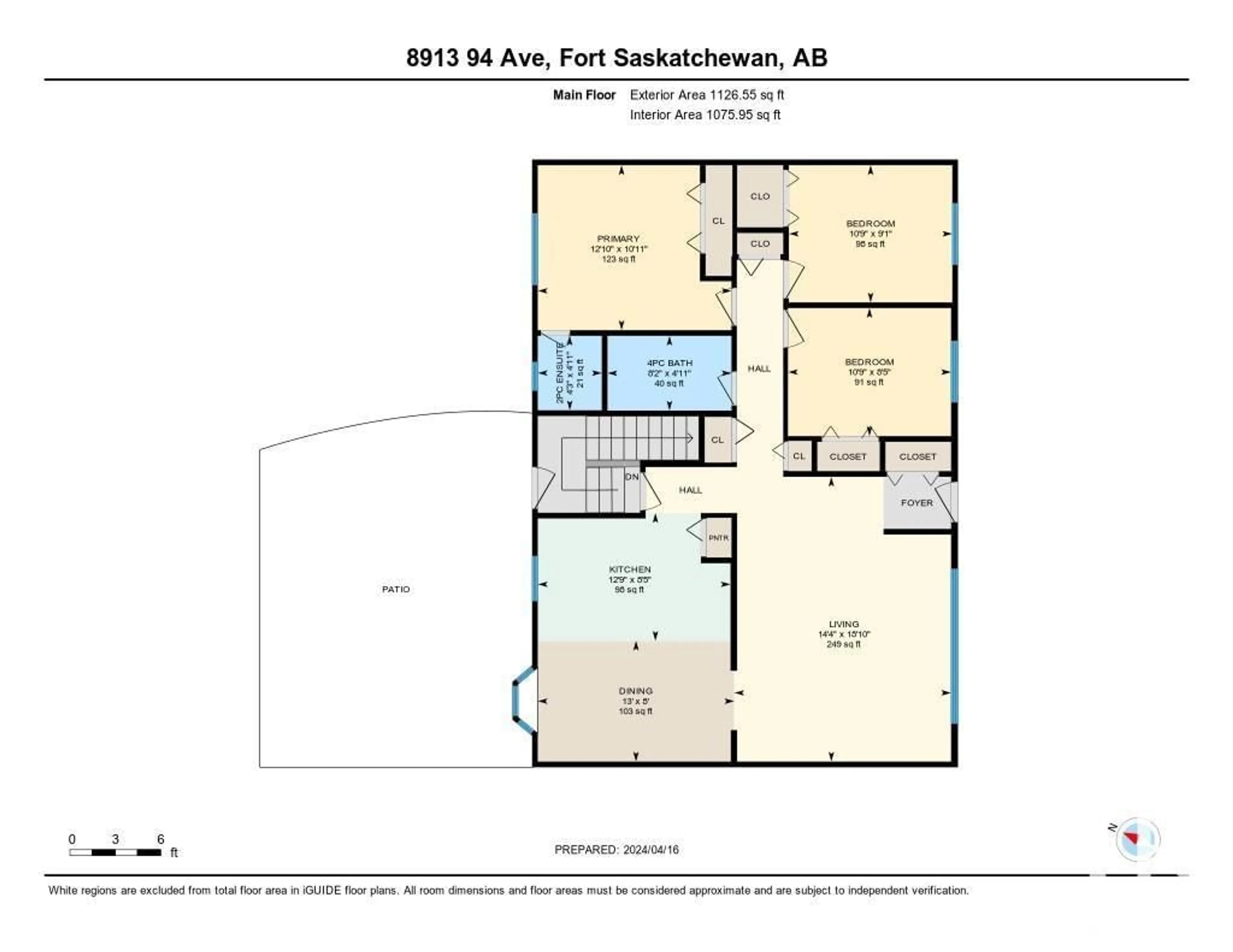 Floor plan for 8913 94 AV, Fort Saskatchewan Alberta T8L1B3