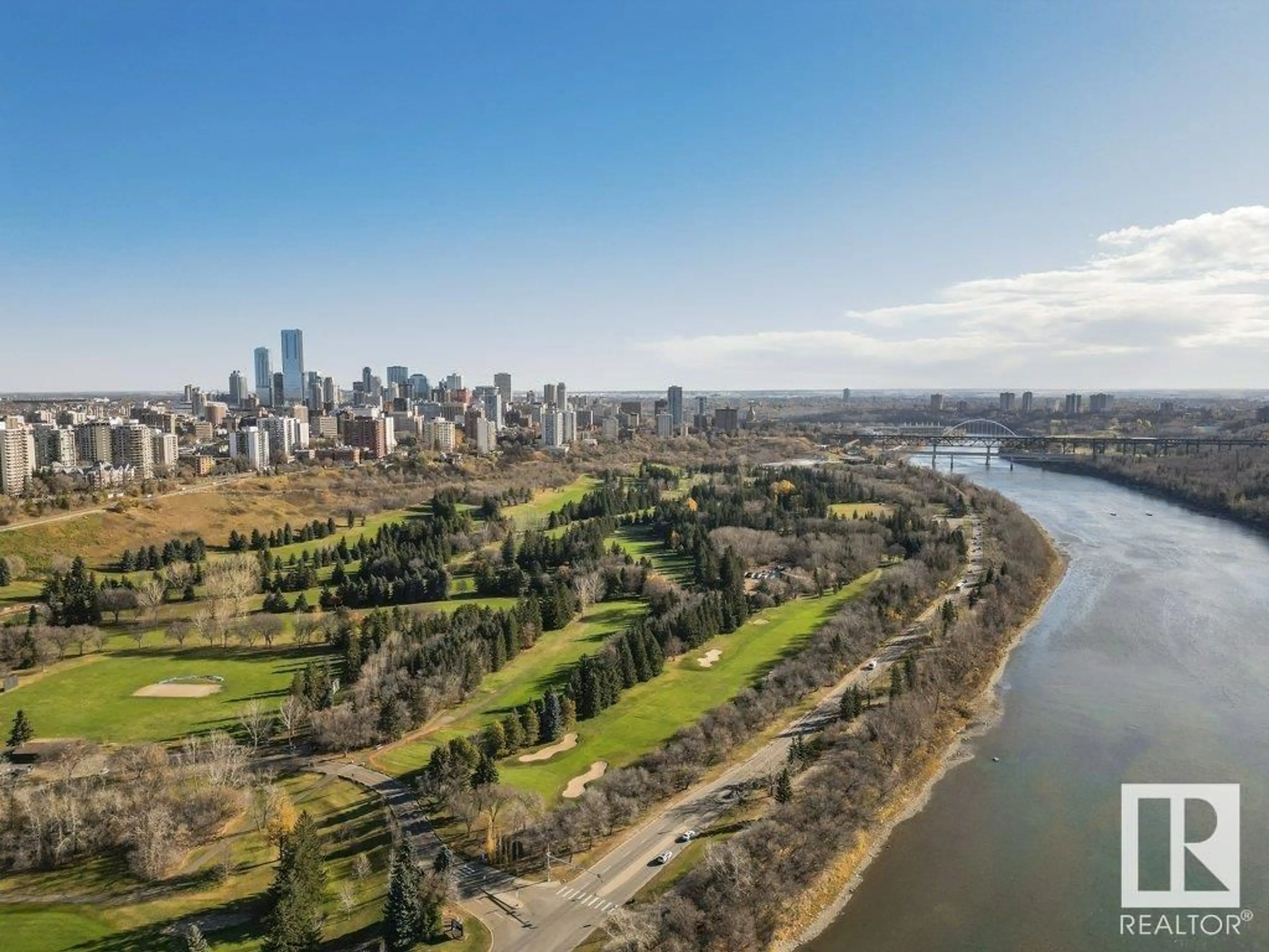 A pic from exterior of the house or condo, the view of lake or river for #701 10028 119 ST NW, Edmonton Alberta T5K1Y8