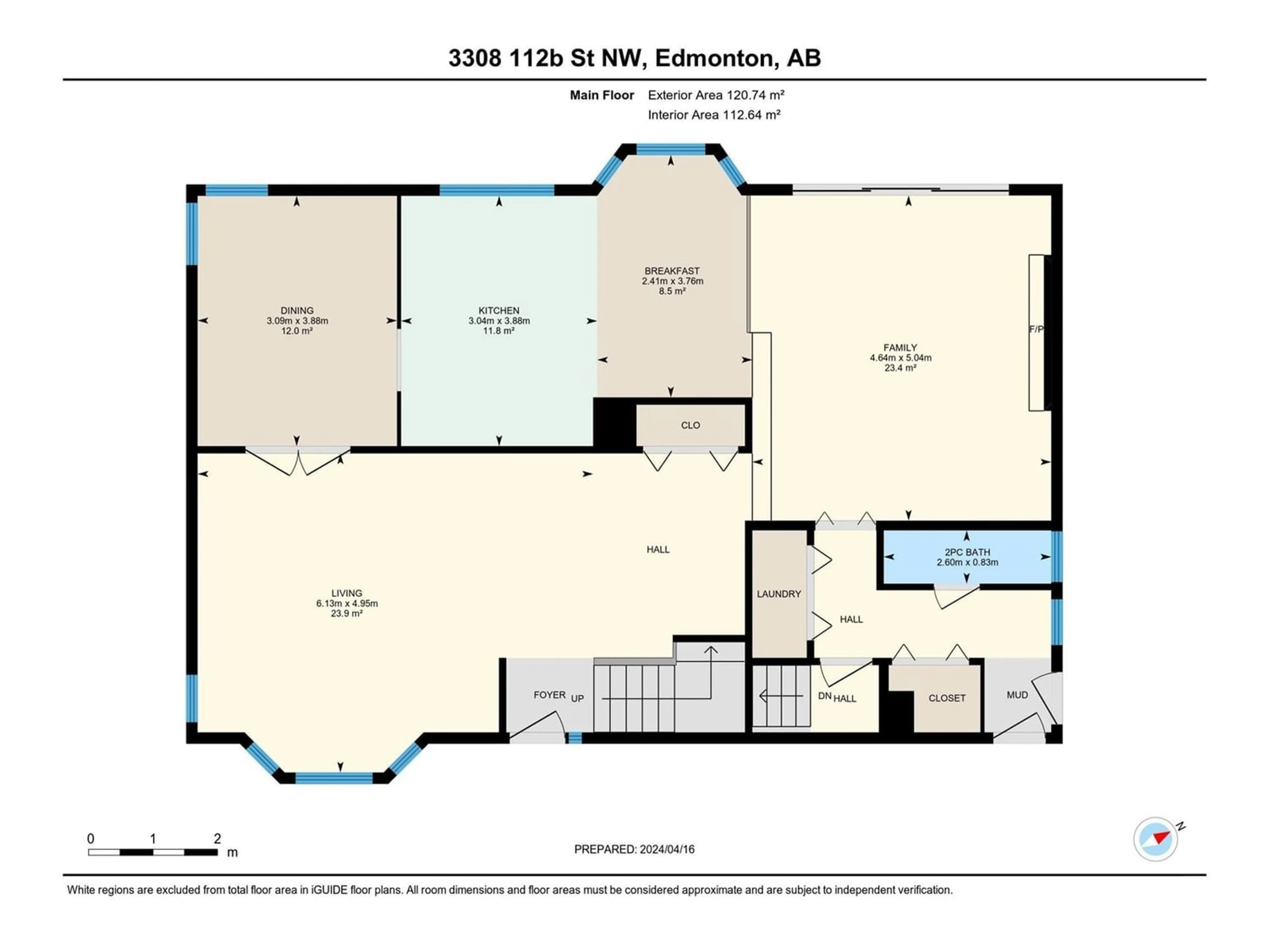 Floor plan for 3308 112B ST NW, Edmonton Alberta T6J3W5