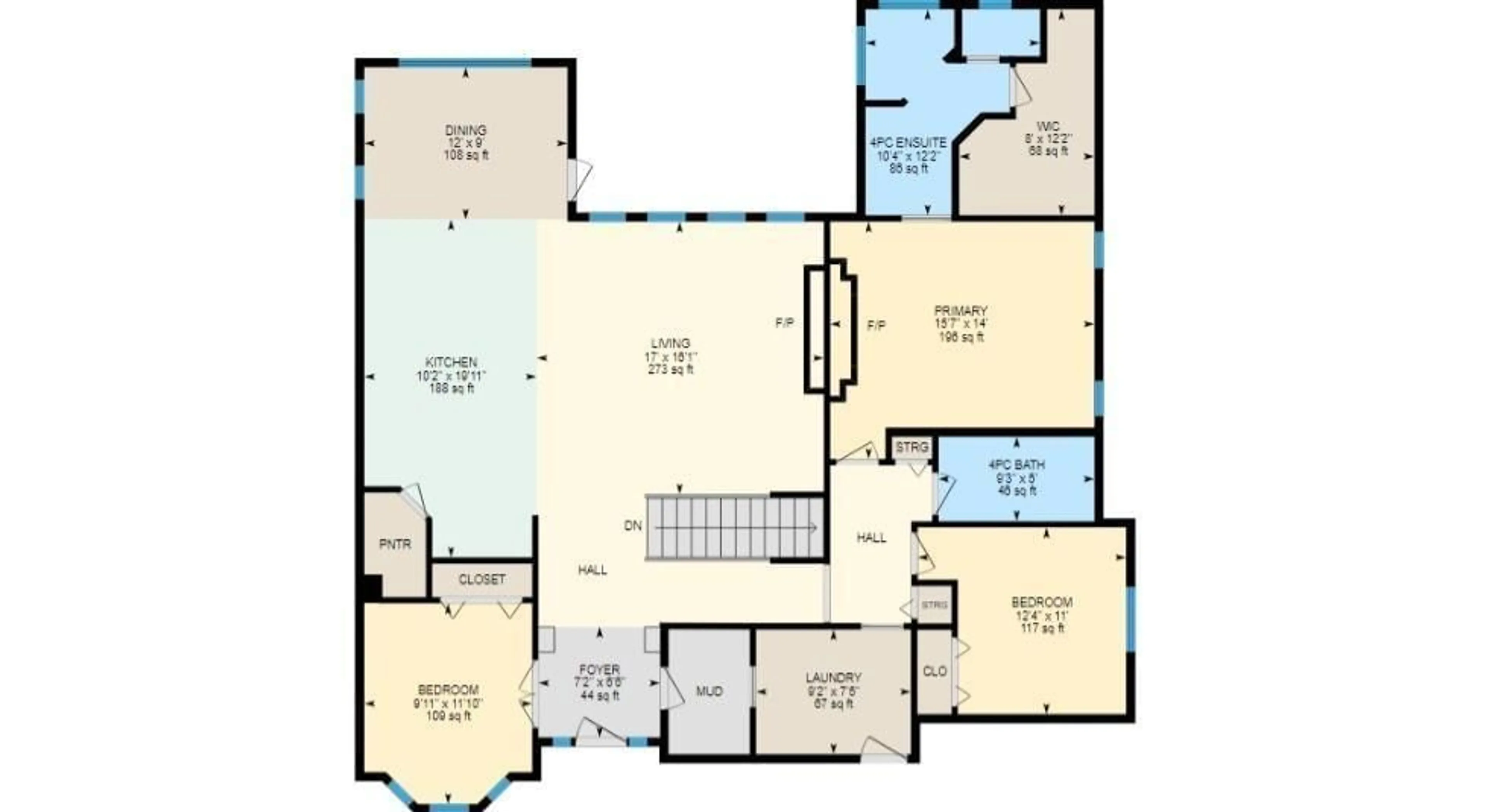 Floor plan for 224 CAIRNS PL NW, Edmonton Alberta T6V1M5