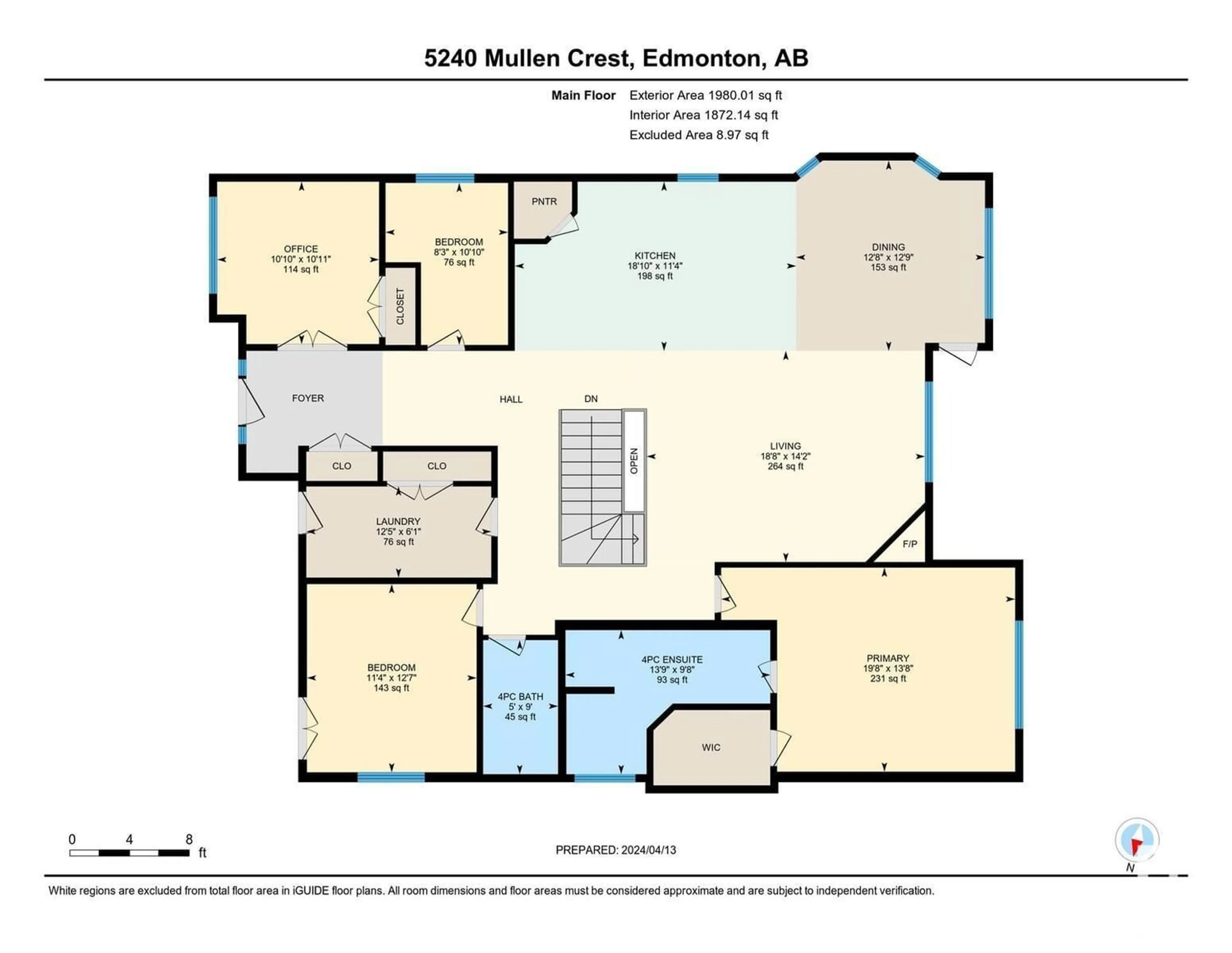 Floor plan for 5240 MULLEN CT NW, Edmonton Alberta T6R0P9
