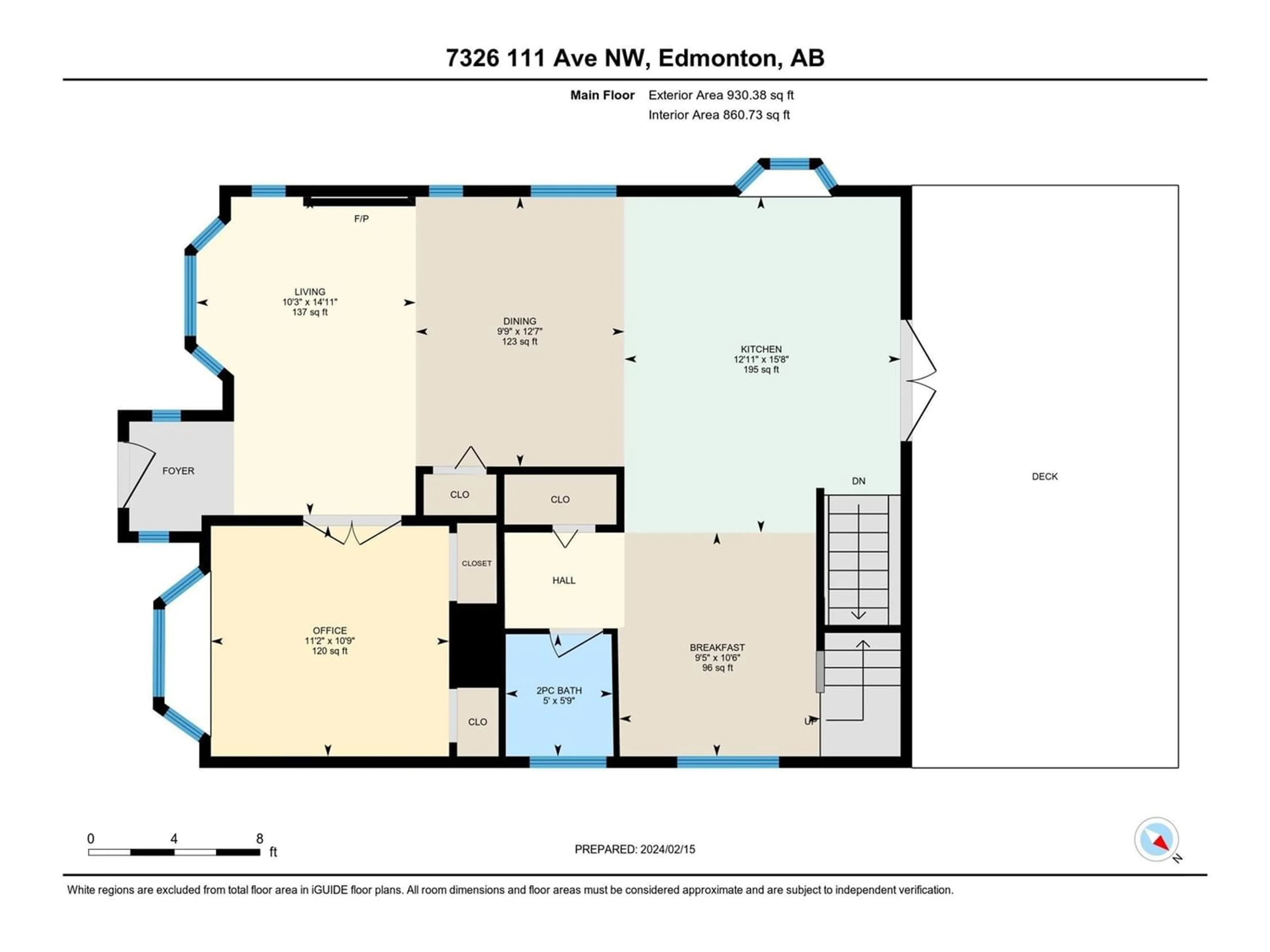 Floor plan for 7326 111 AV NW, Edmonton Alberta T5B0B6