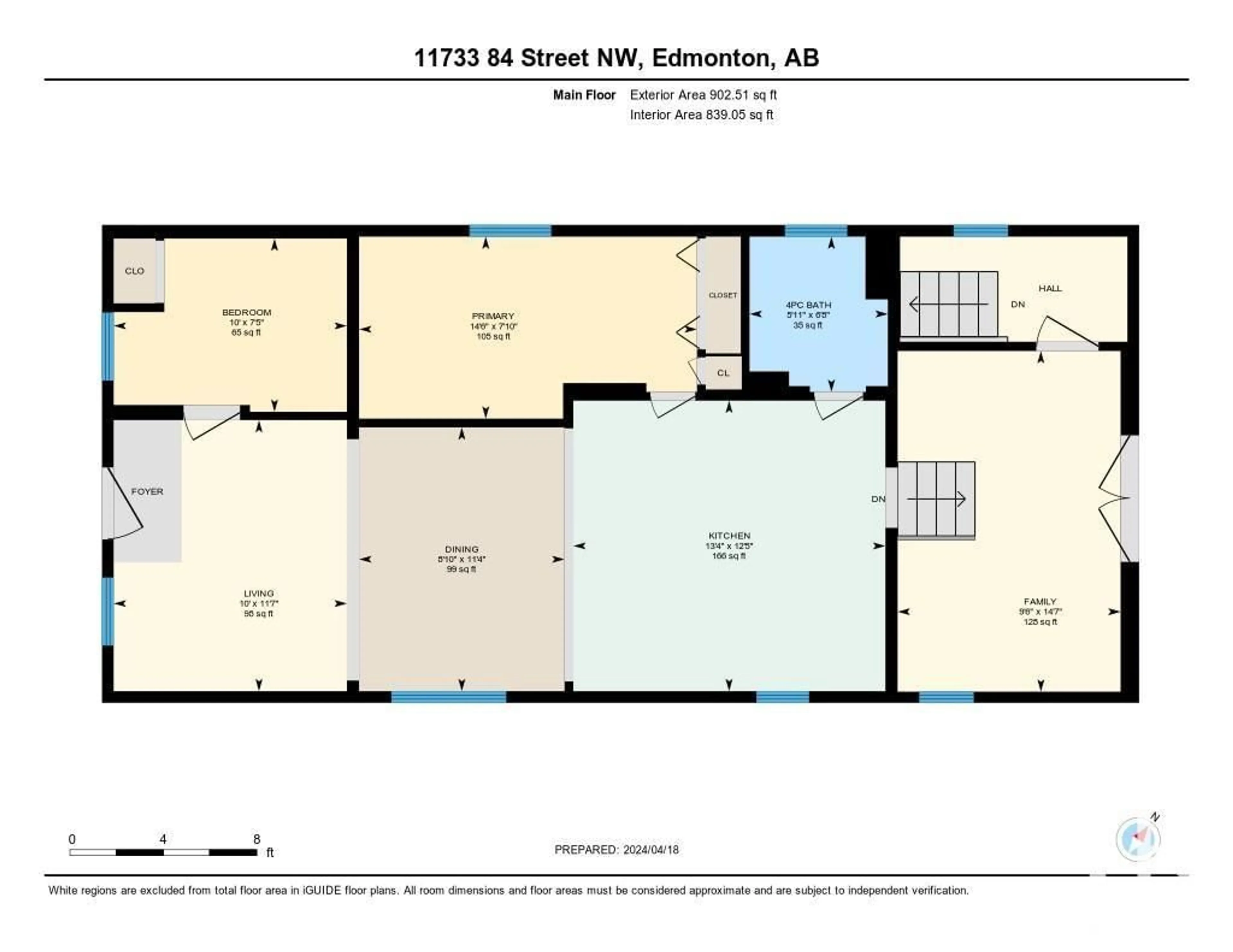 Floor plan for 11733 84 ST NW, Edmonton Alberta T5B3C2