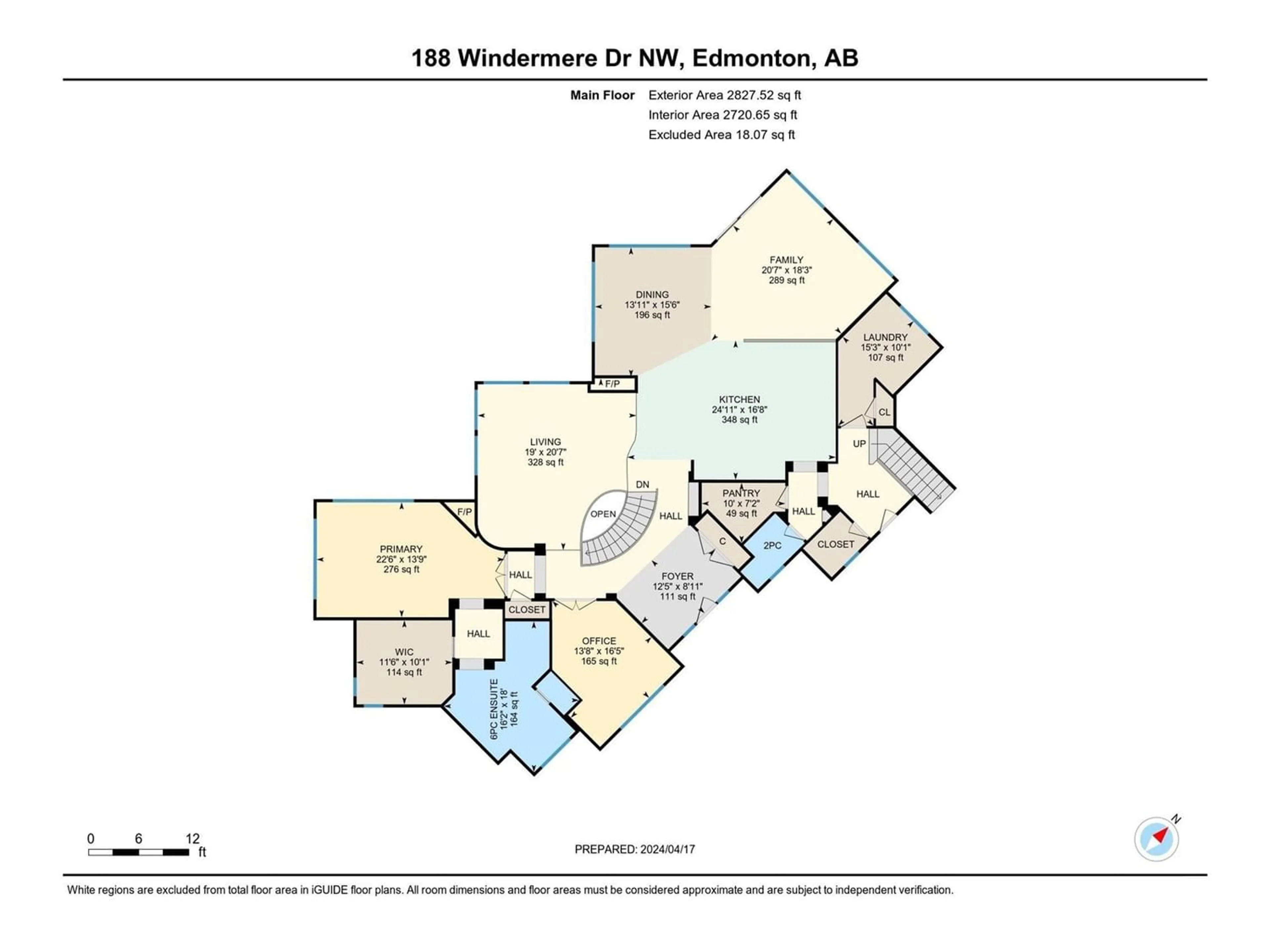 Floor plan for 188 WINDERMERE DR NW, Edmonton Alberta T6W0S4