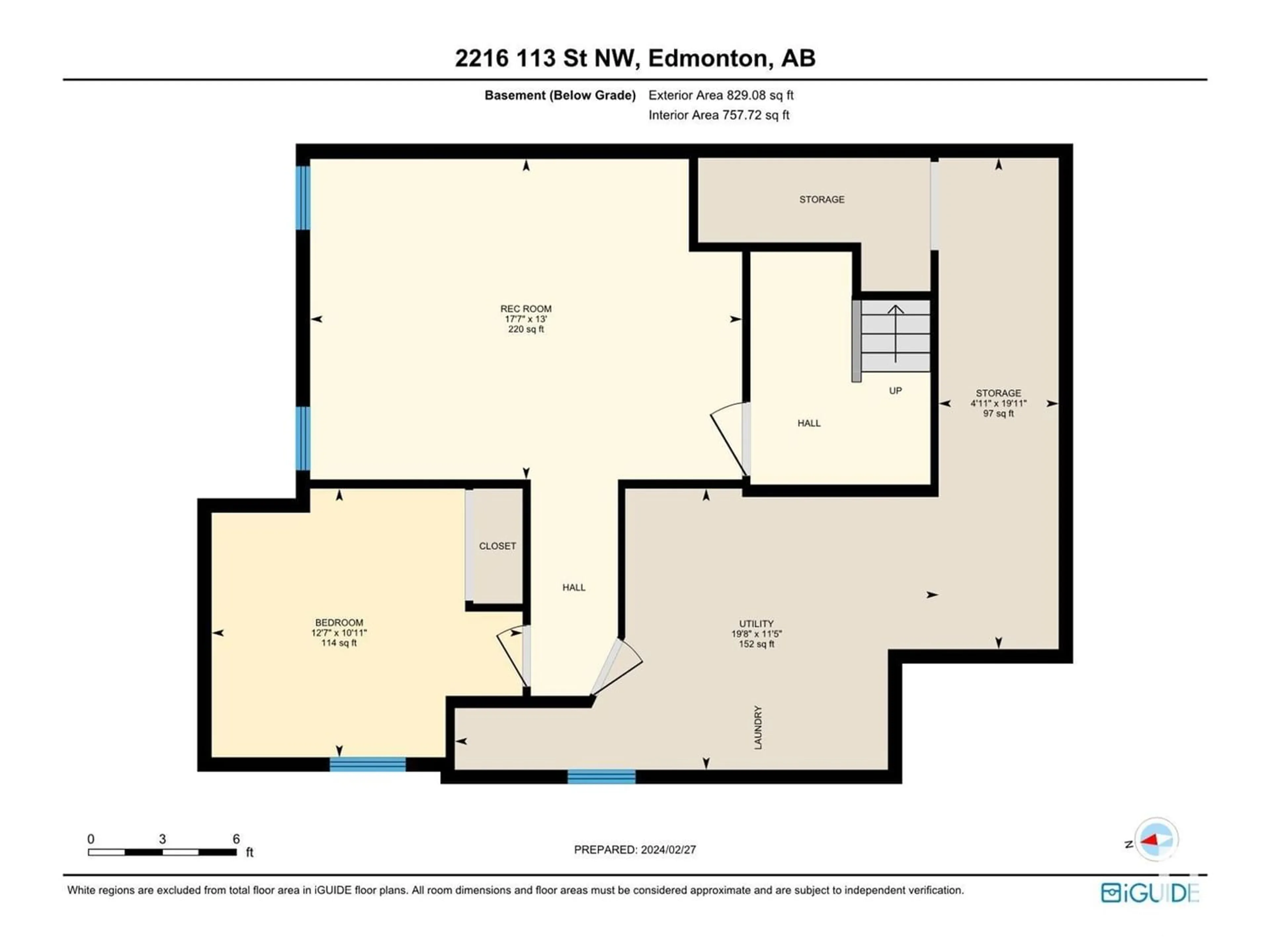 Floor plan for 2216 113 ST NW, Edmonton Alberta T6J5K9