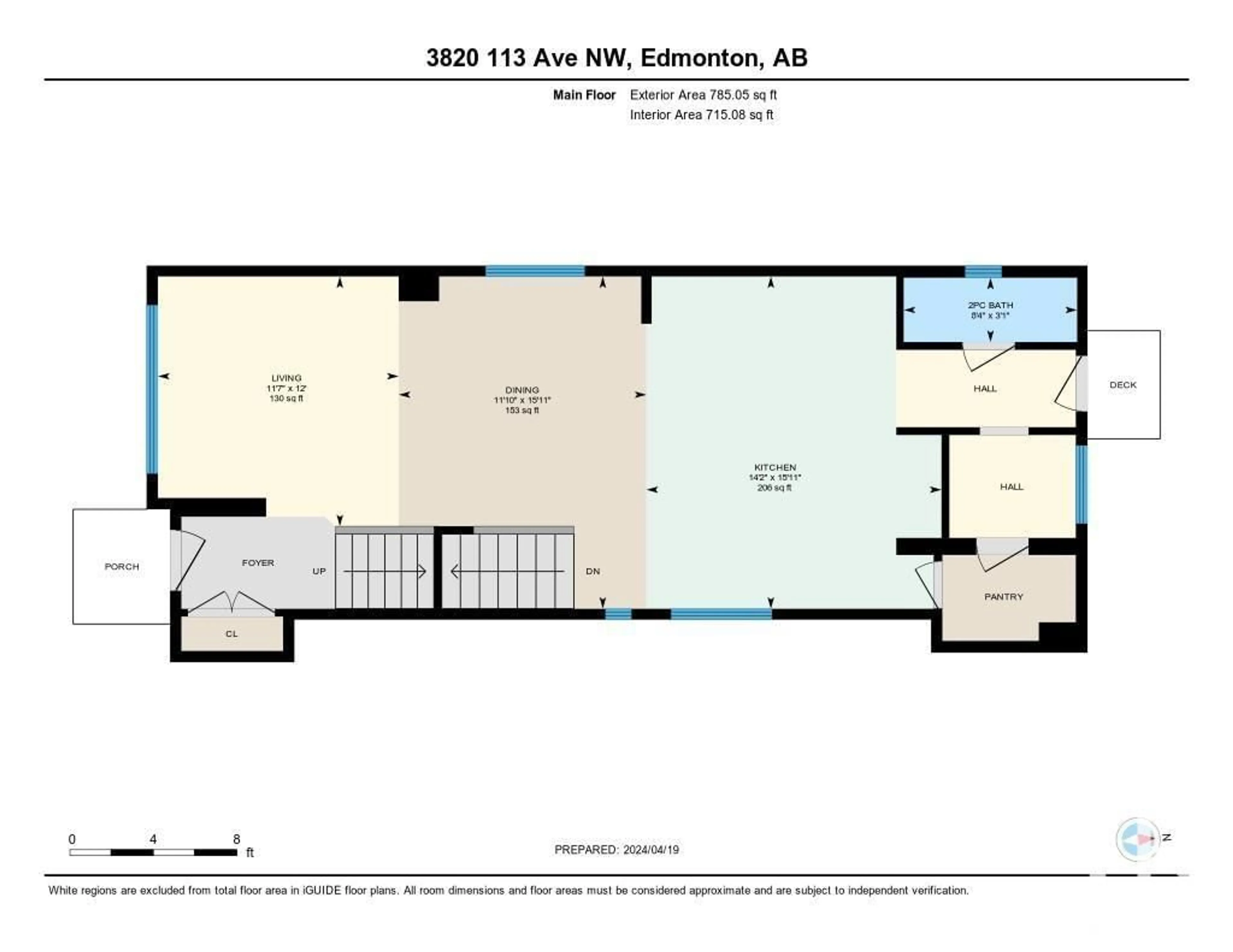 Floor plan for 3820 113 AV NW, Edmonton Alberta T5W0R1