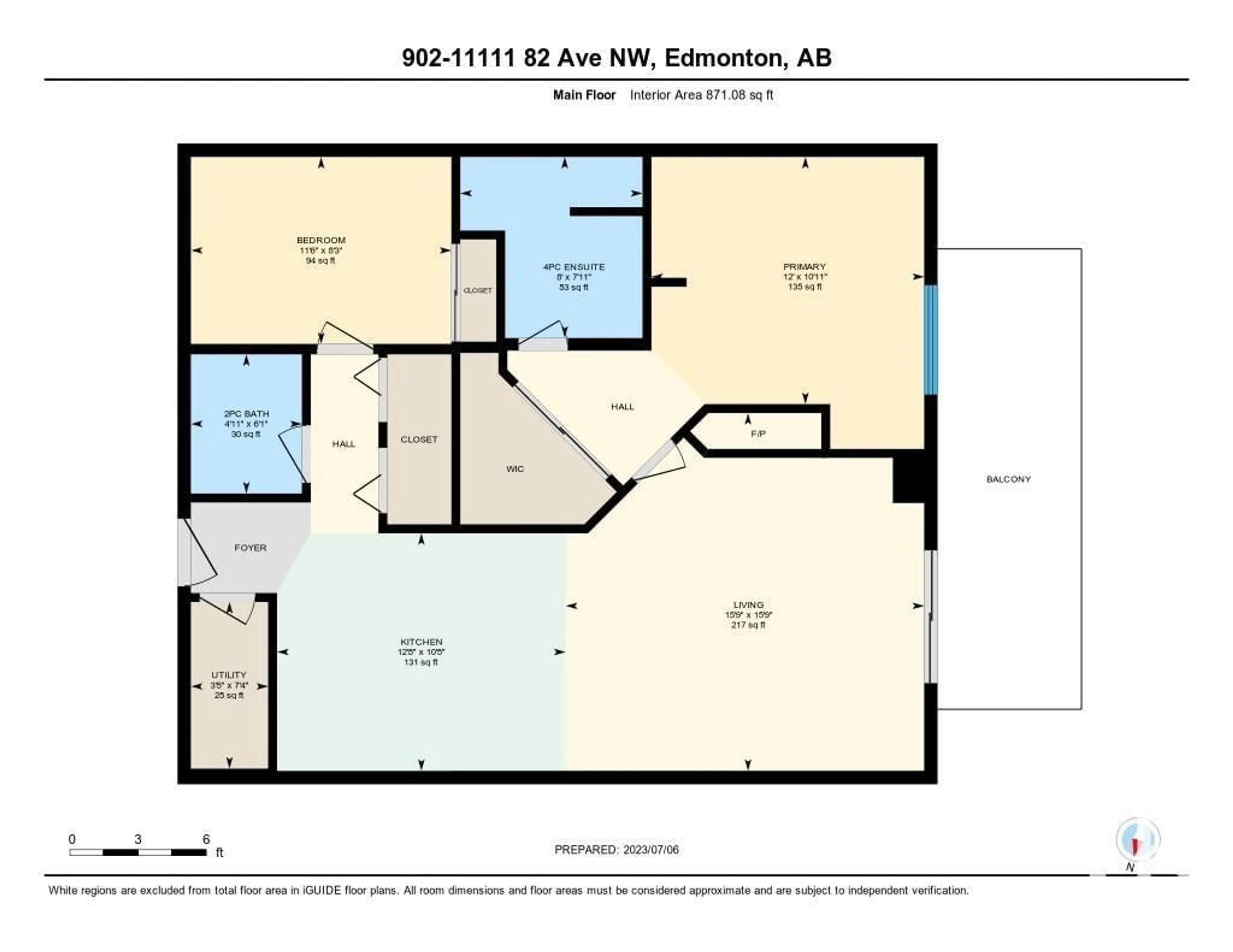 Floor plan for #902 11111 82 AV NW, Edmonton Alberta T6G0T3