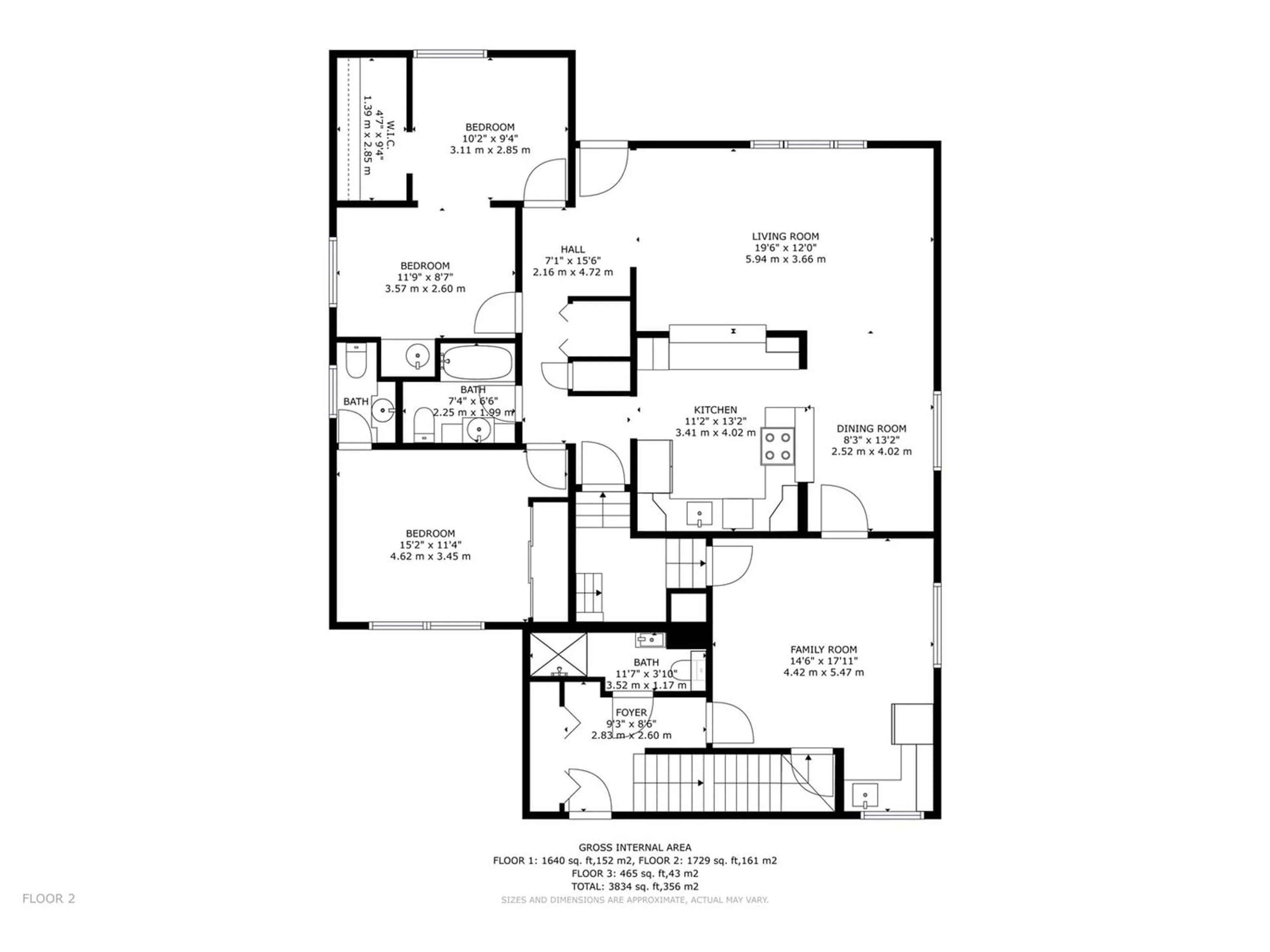 Floor plan for 3624 113B ST NW, Edmonton Alberta T6J1L5