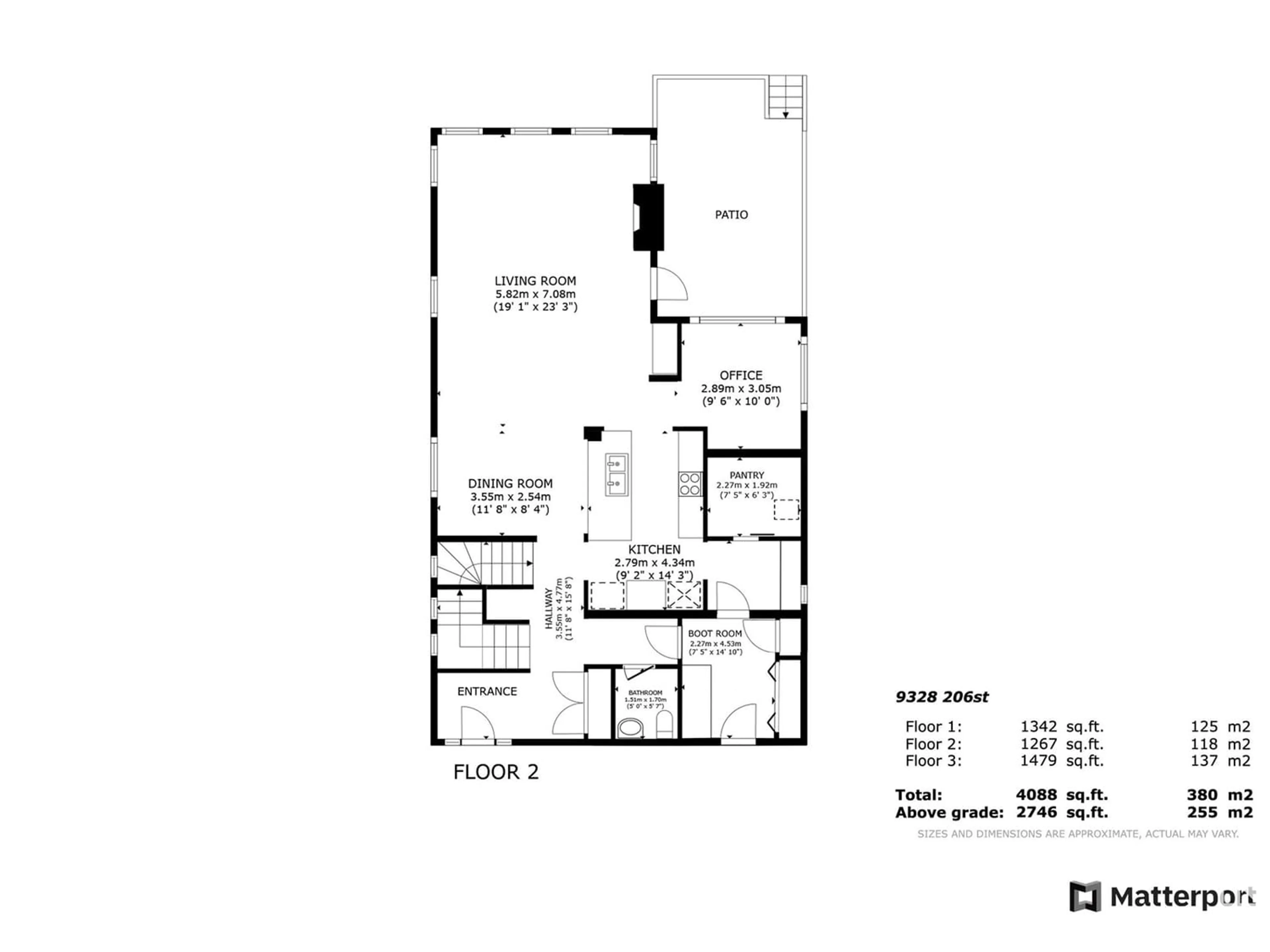 Floor plan for 9328 206 ST NW, Edmonton Alberta T5T4P1