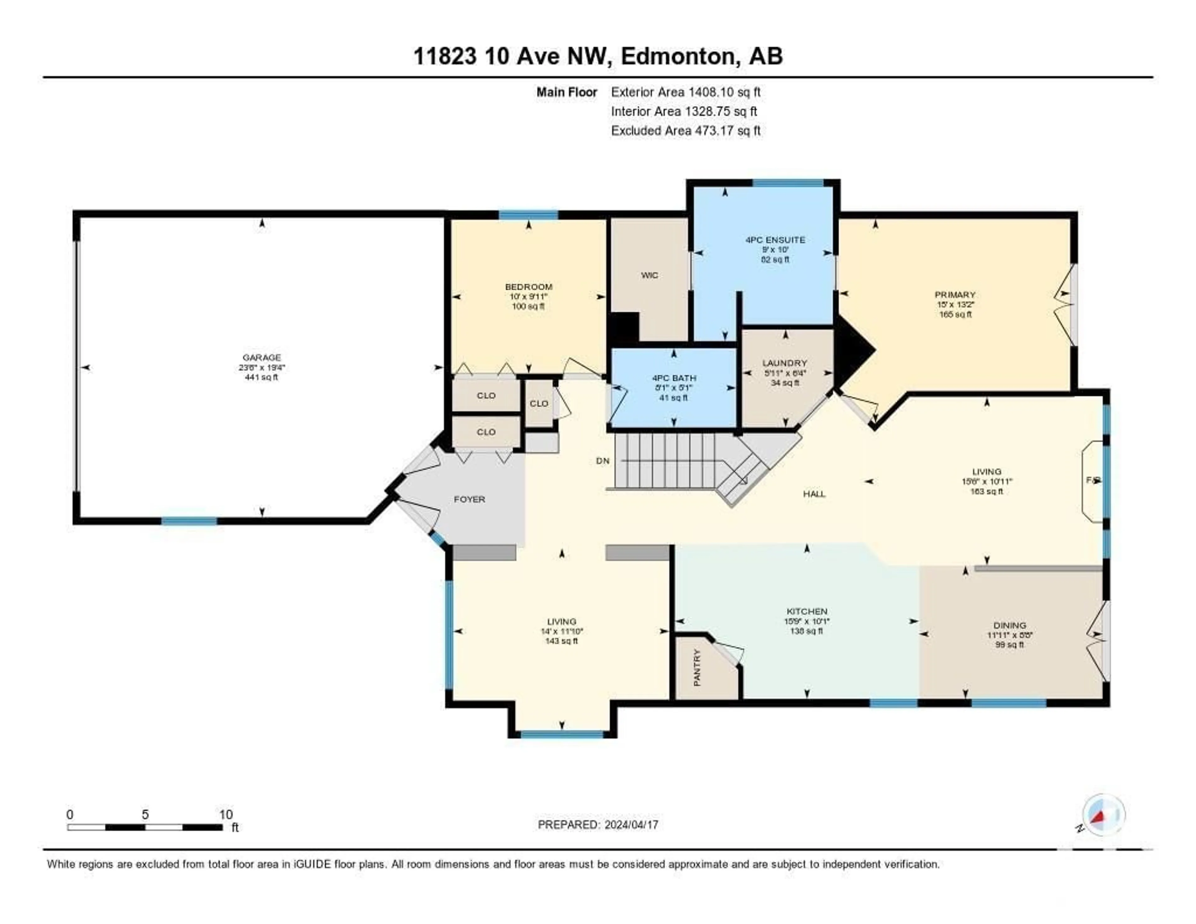 Floor plan for 11823 10 AV NW, Edmonton Alberta T6J7A6