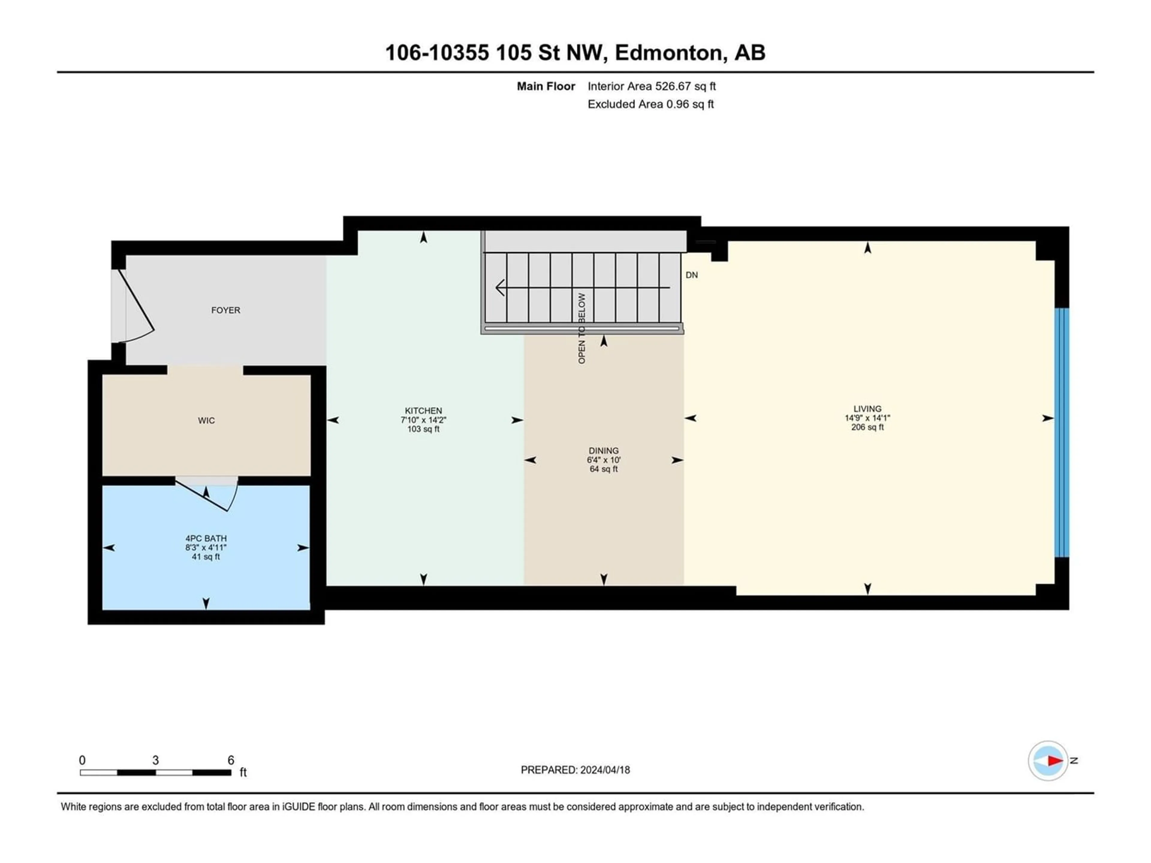 Floor plan for #106 10355 105 ST NW, Edmonton Alberta T5J1E8