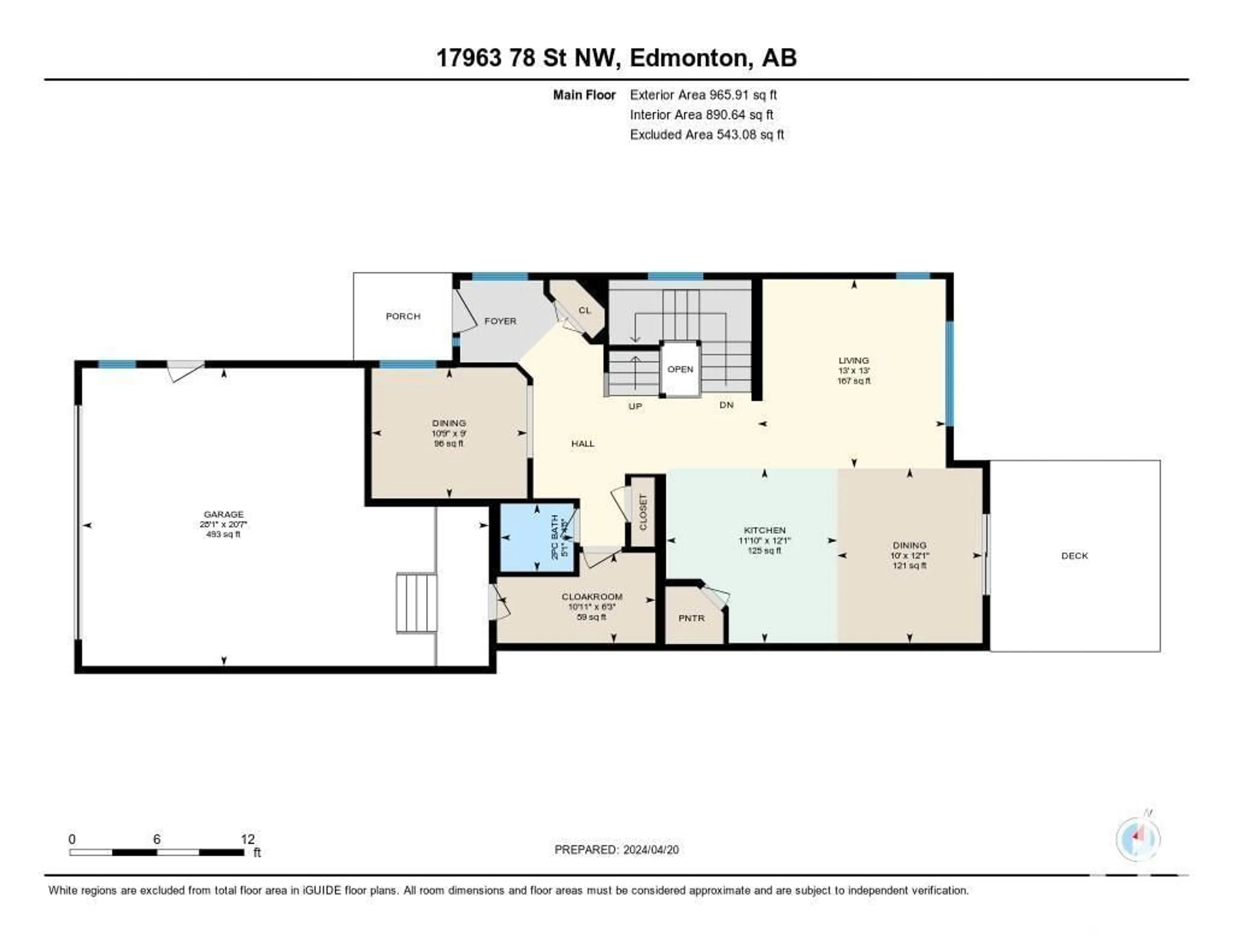 Floor plan for 17963 78 ST NW, Edmonton Alberta T5Z0K3