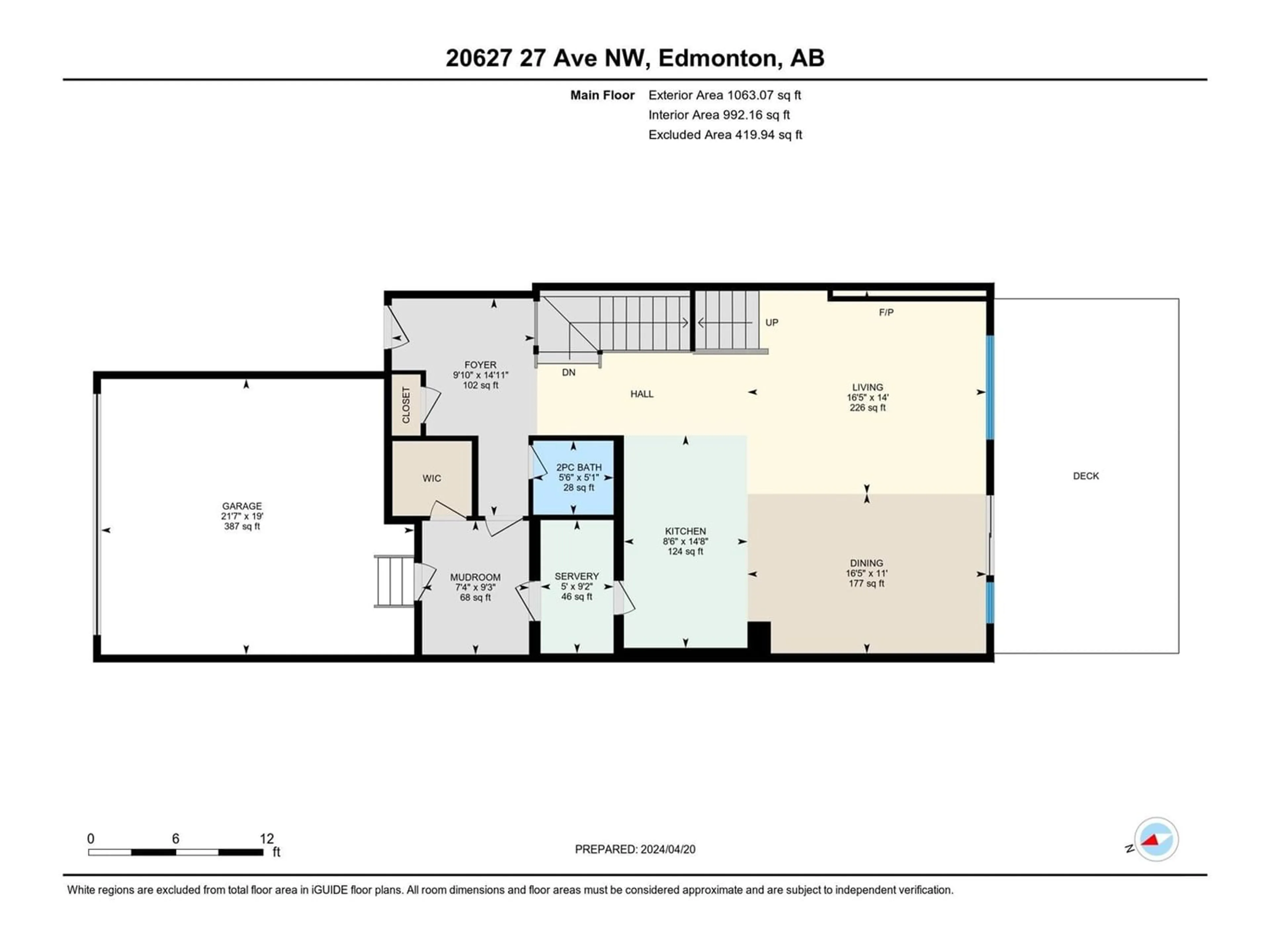 Floor plan for 20627 27 AV NW NW, Edmonton Alberta T6M0N9