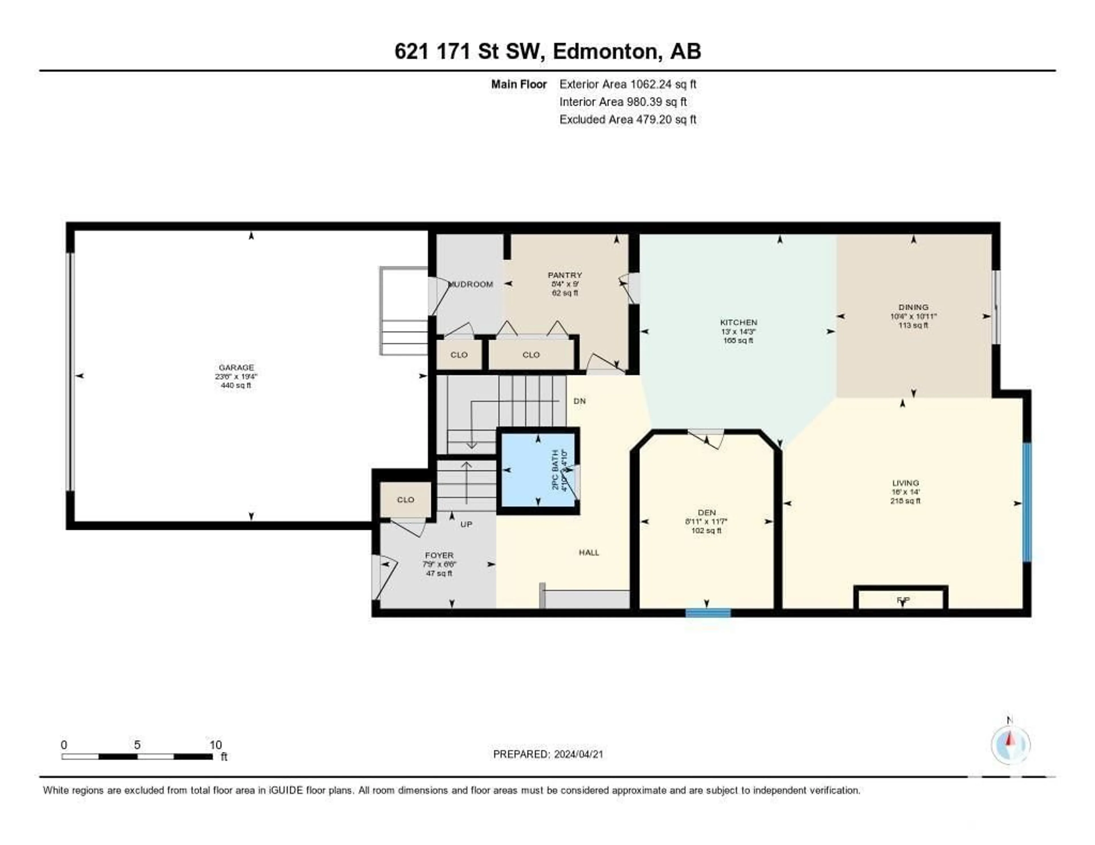 Floor plan for 621 171 ST SW, Edmonton Alberta T6W0M1
