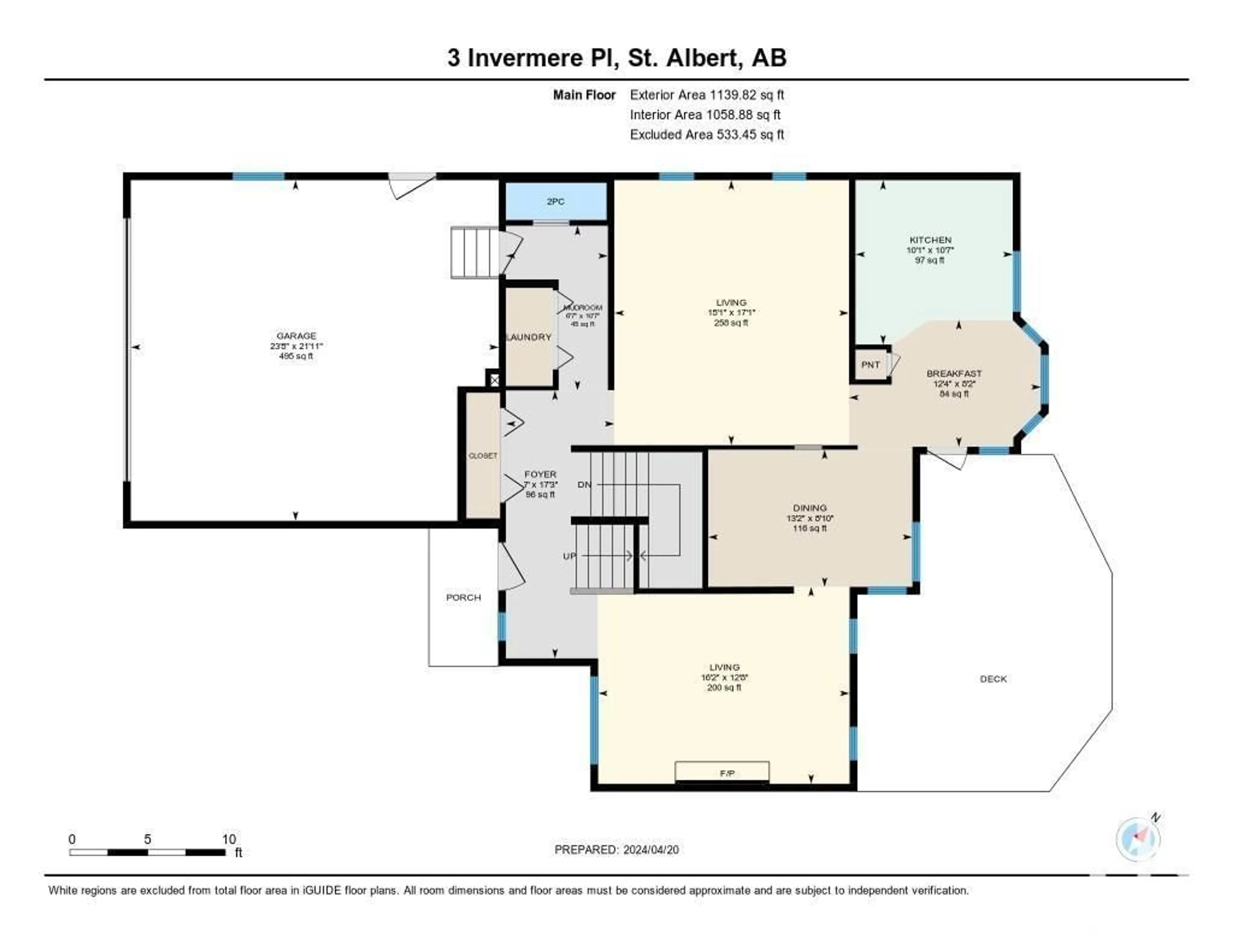 Floor plan for 3 INVERMERE PL, St. Albert Alberta T8N5M9