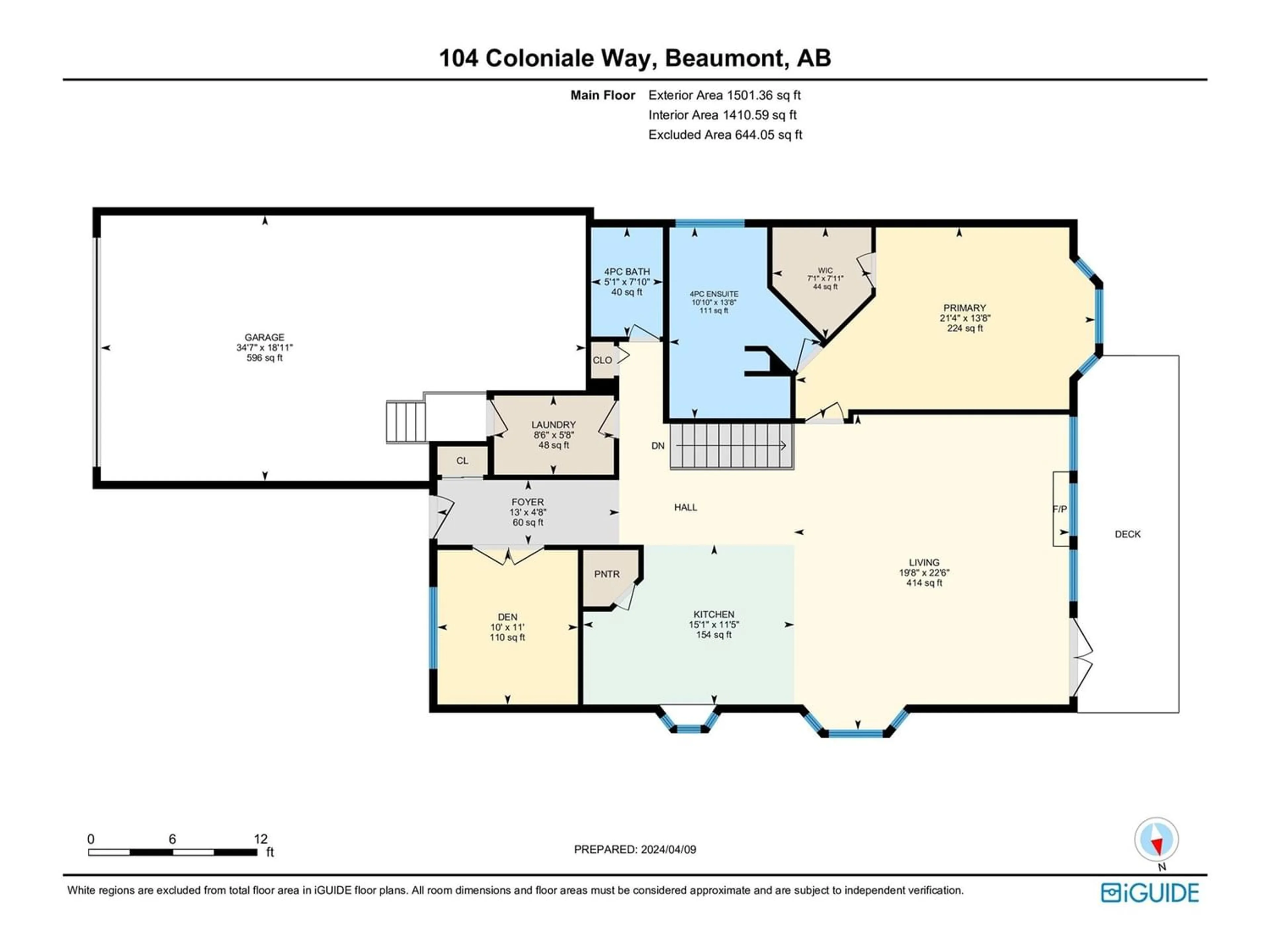 Floor plan for 104 COLONIALE WY, Beaumont Alberta T4X1N2