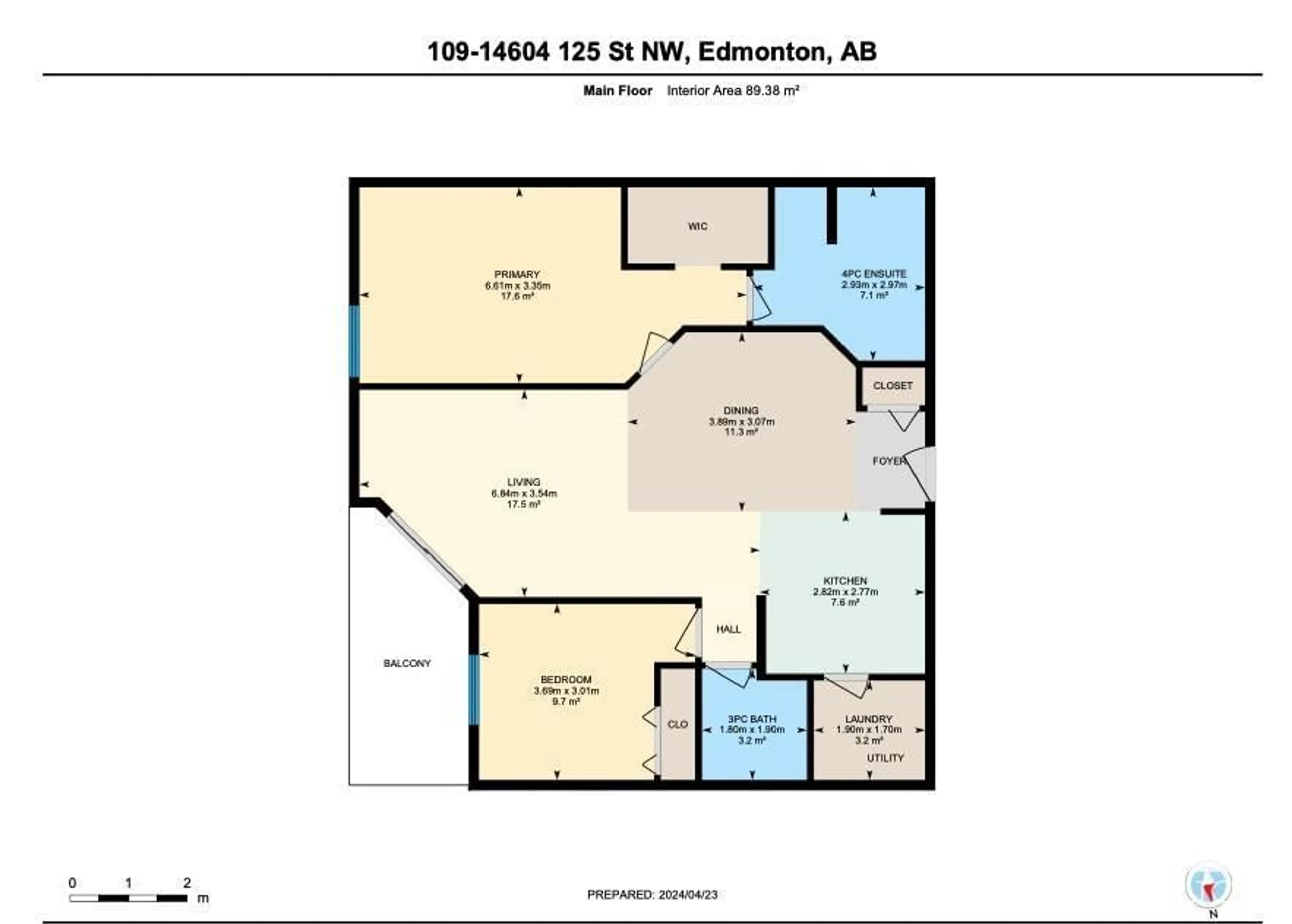 Floor plan for #109 14604 125 ST NW, Edmonton Alberta T5X0B4