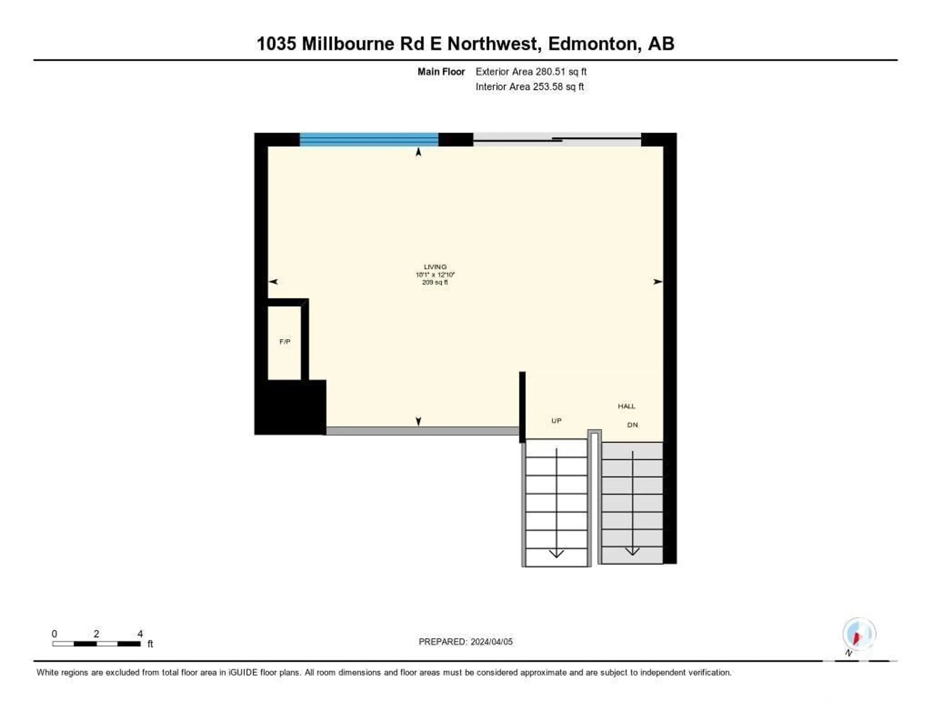 Floor plan for 1035 MILLBOURNE RD E NW, Edmonton Alberta T6K0T2