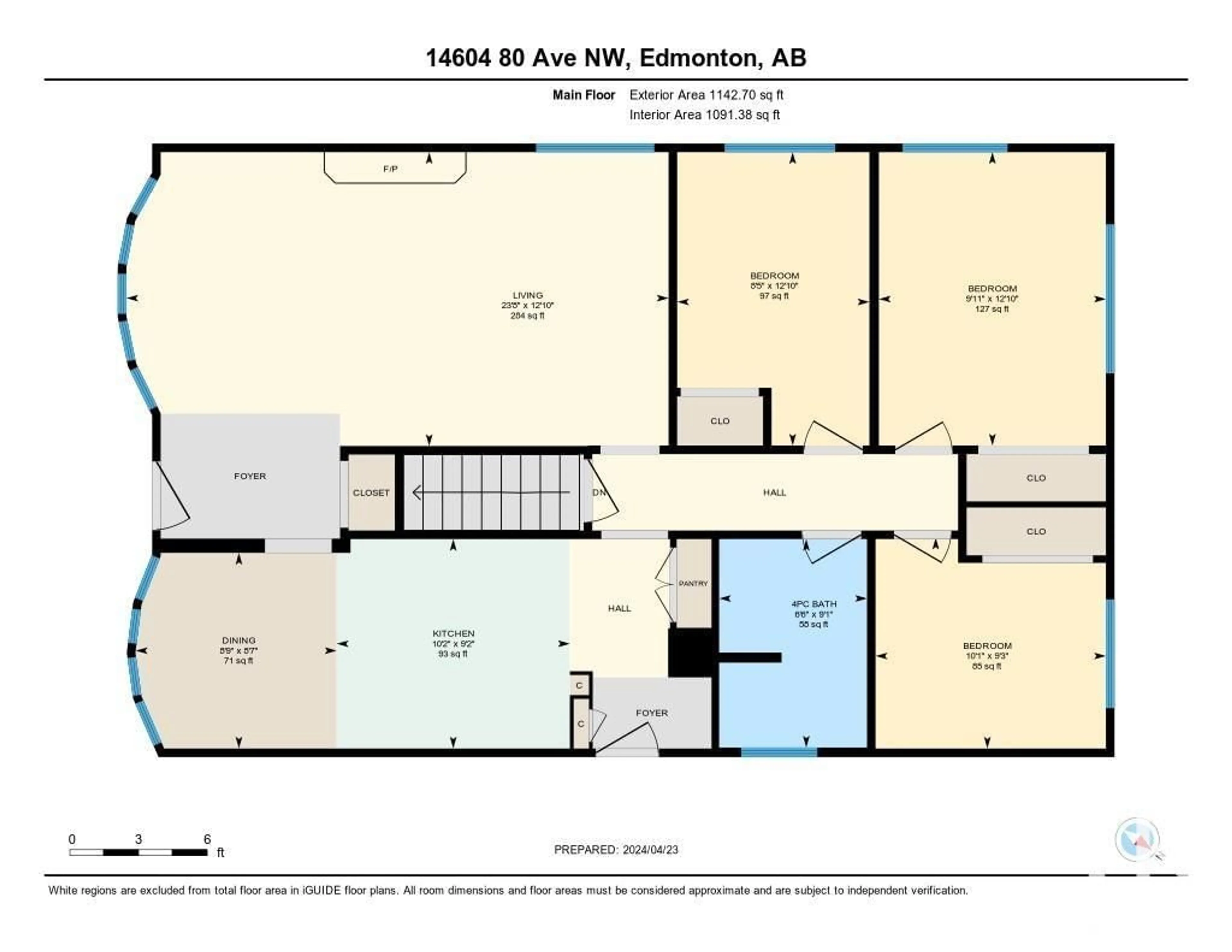 Floor plan for 14604 80 AV NW, Edmonton Alberta T5R3K6
