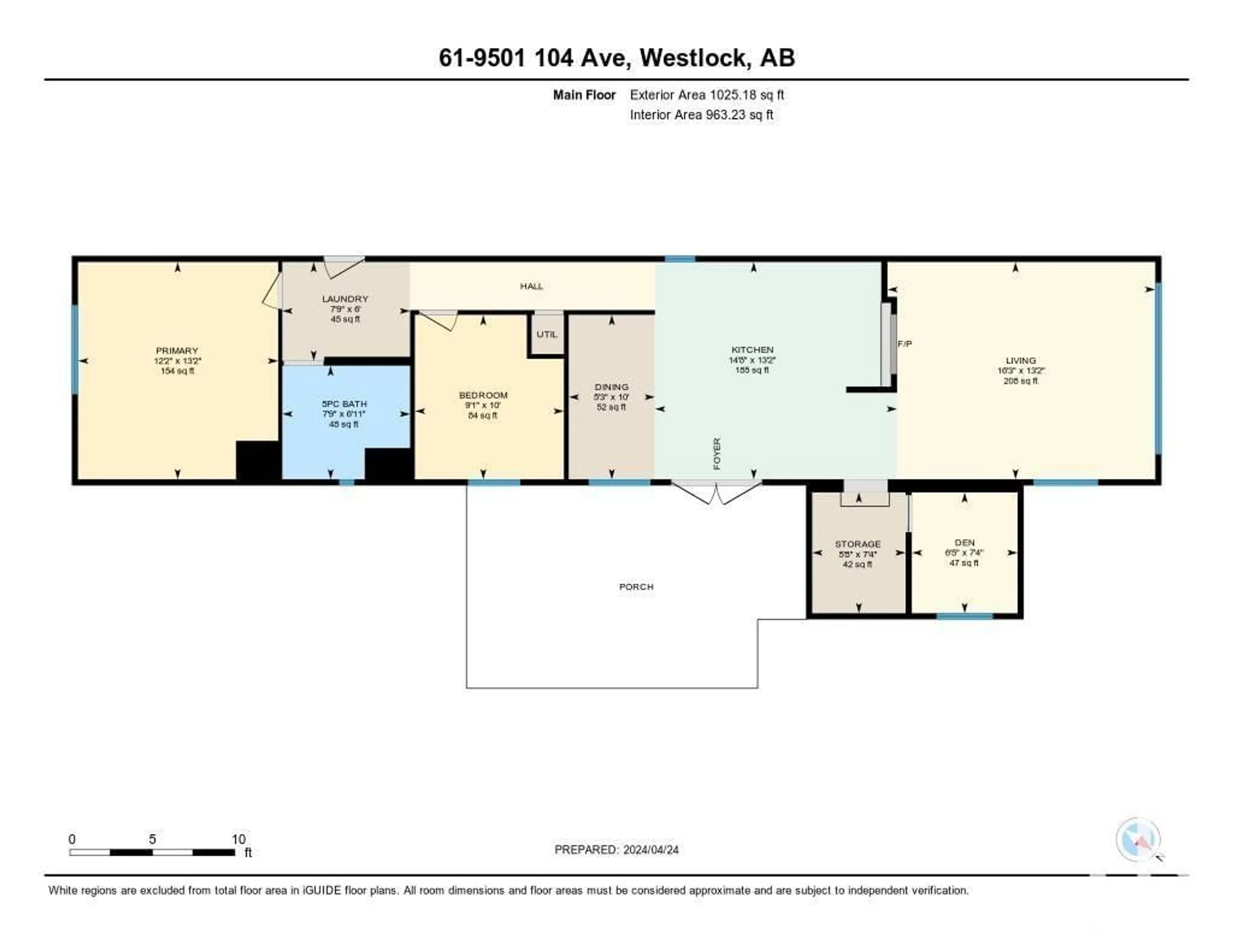 Floor plan for #61 9501 104 ave (mobile home only), Westlock Alberta T7P1M7