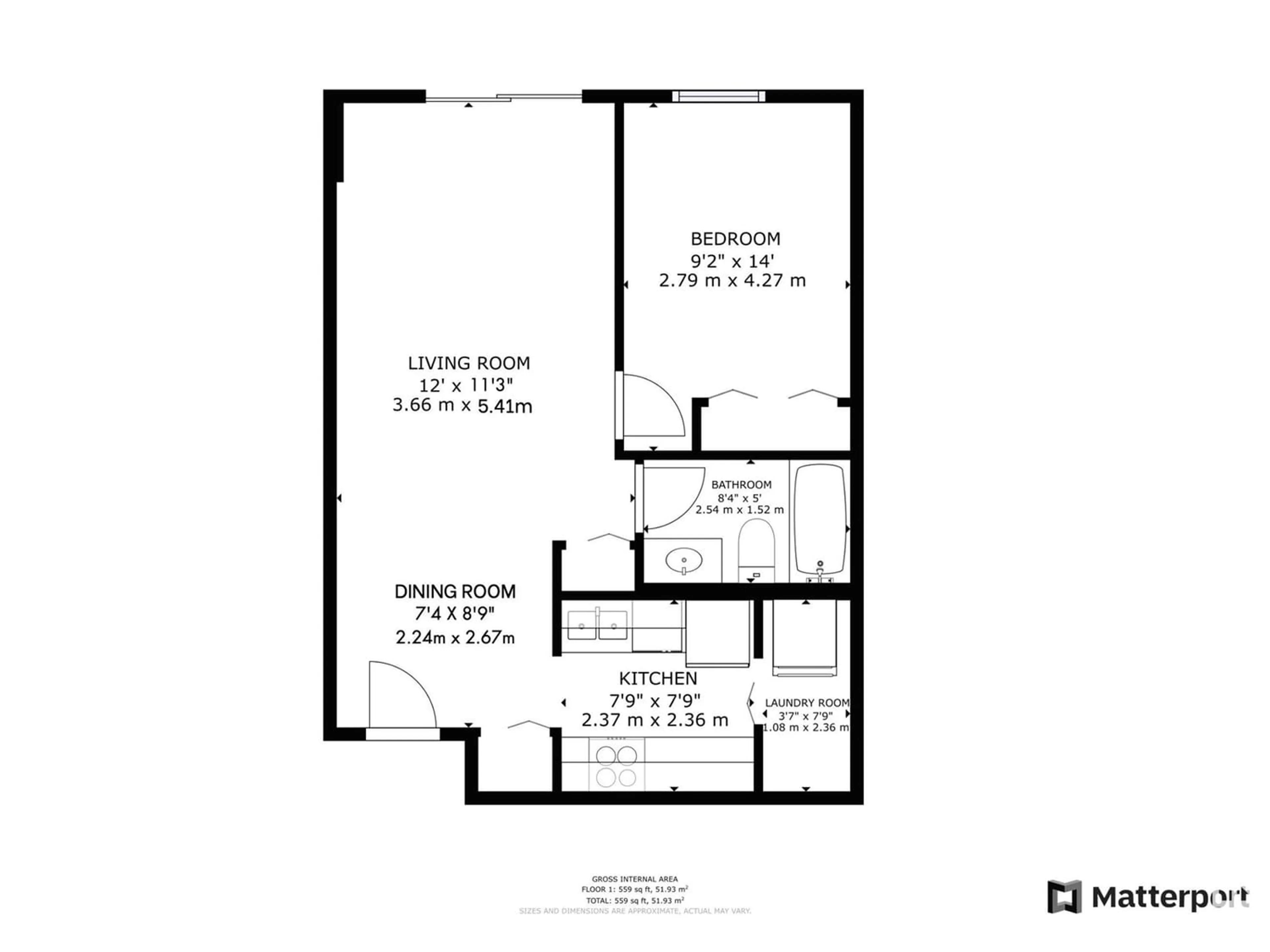 Floor plan for #201 9917 110 ST NW, Edmonton Alberta T5K2N4