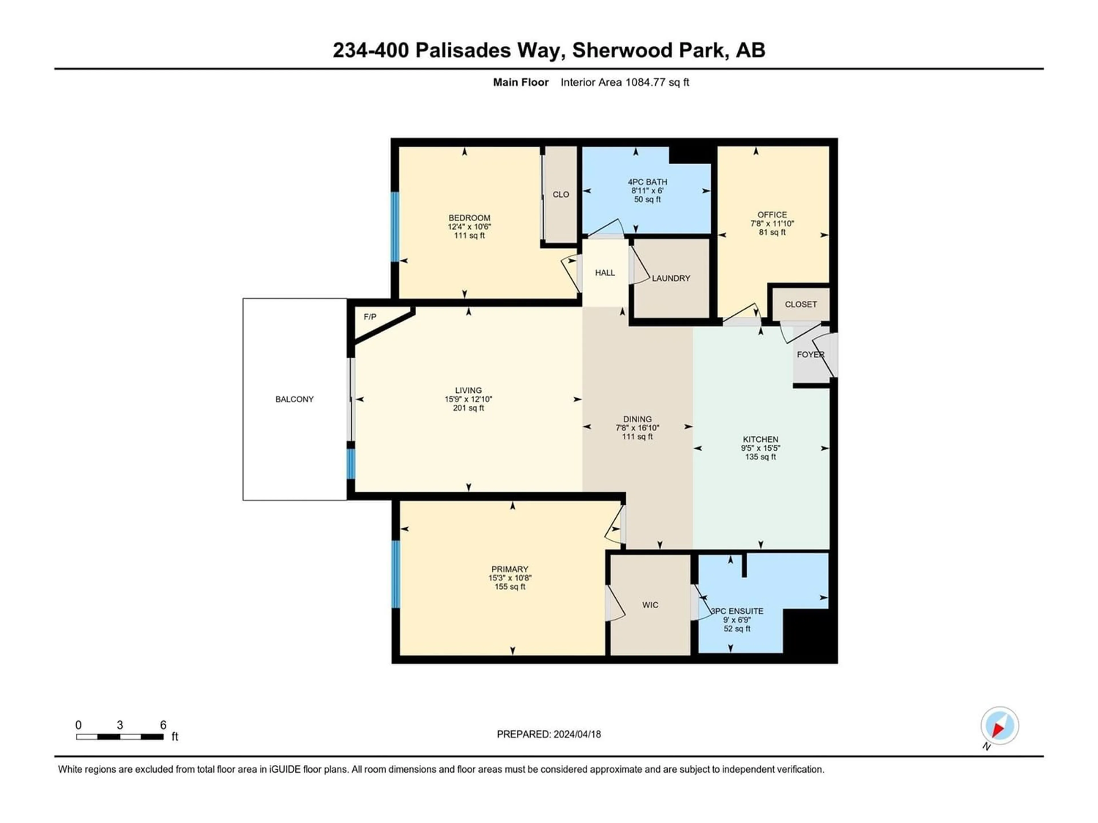 Floor plan for #234 400 Palisade Way, Sherwood Park Alberta T8H0H4