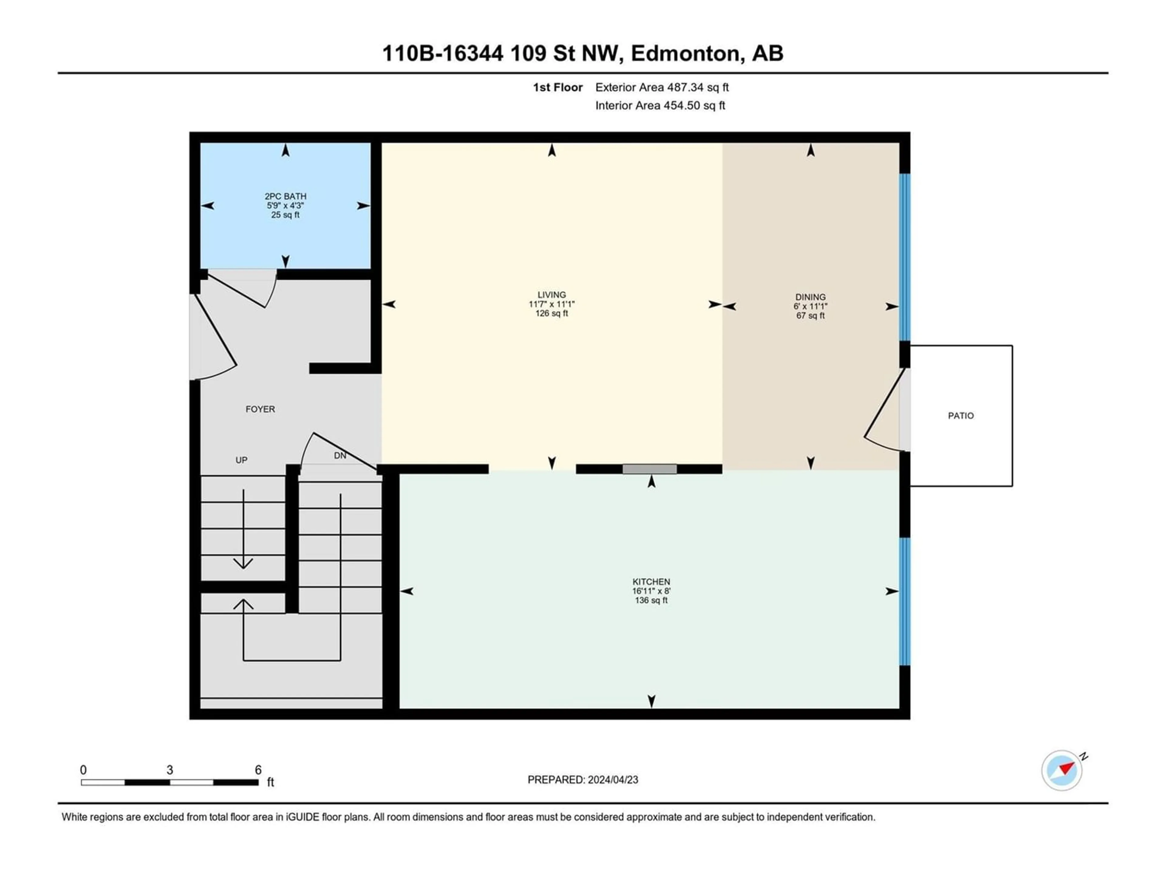 Floor plan for #110B 16344 109 ST NW, Edmonton Alberta T5X2T4
