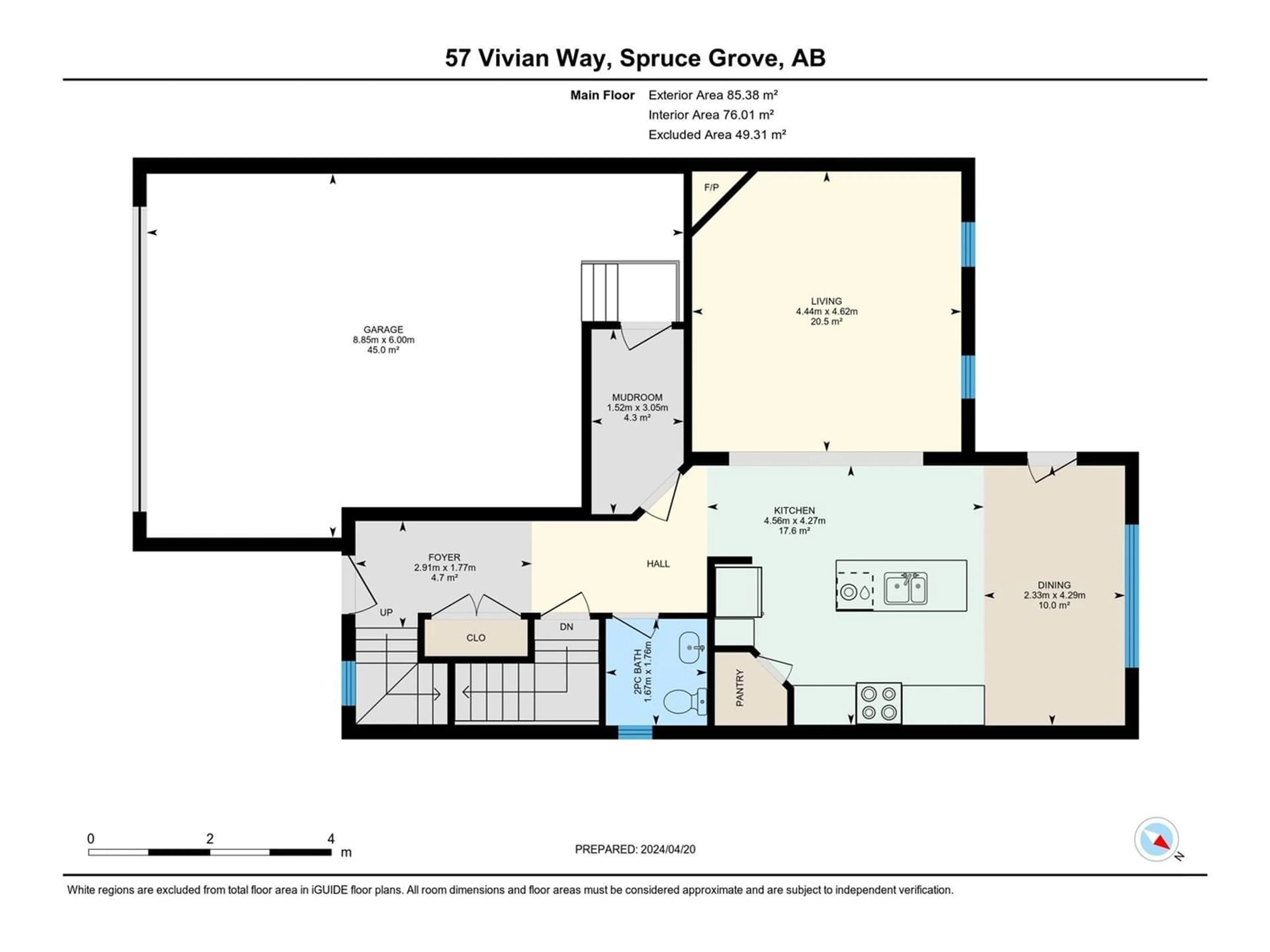 Floor plan for 57 VIVIAN WY, Spruce Grove Alberta T7X0H3