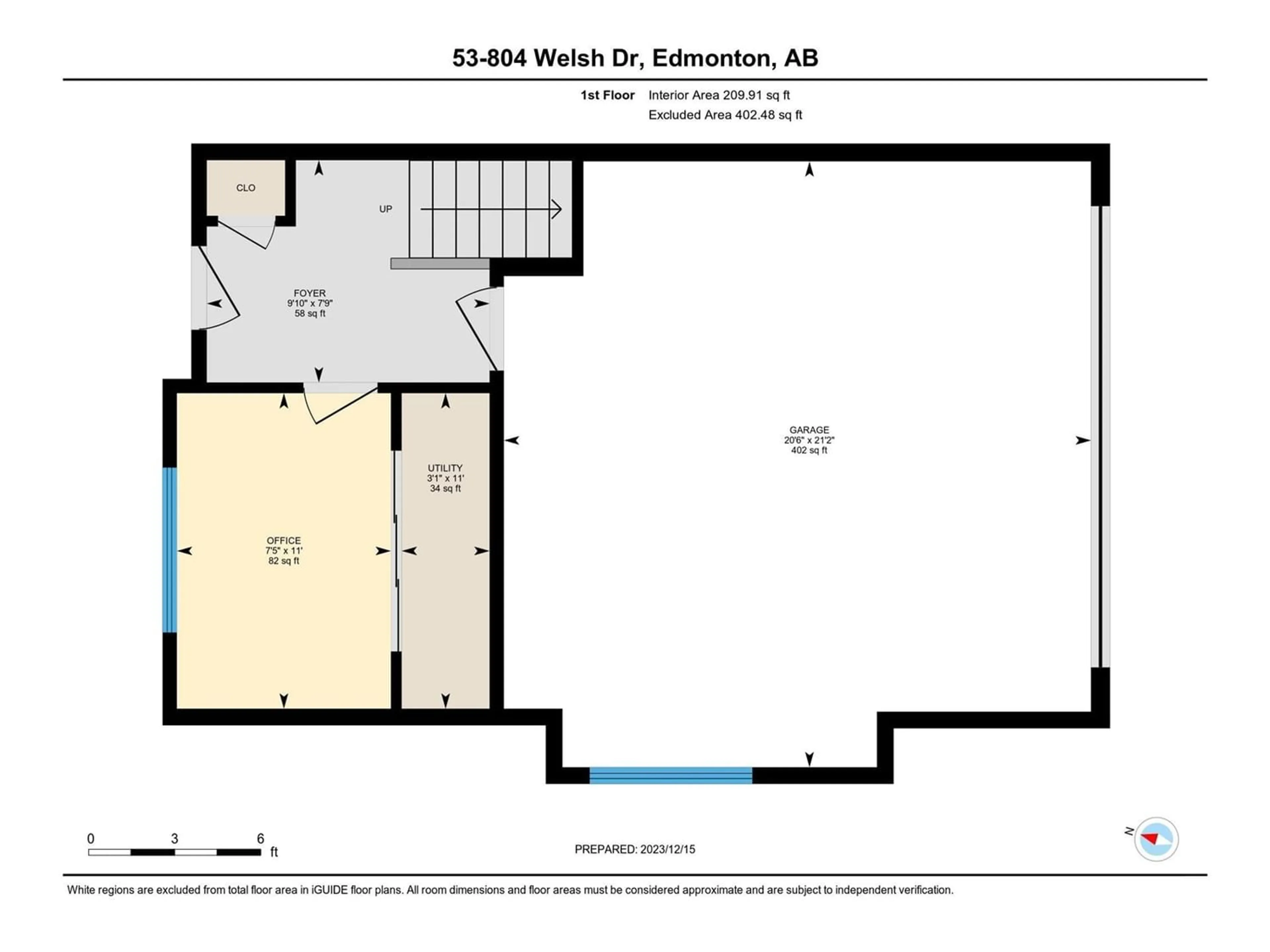 Floor plan for #53 804 WELSH DR SW, Edmonton Alberta T6X1Y8