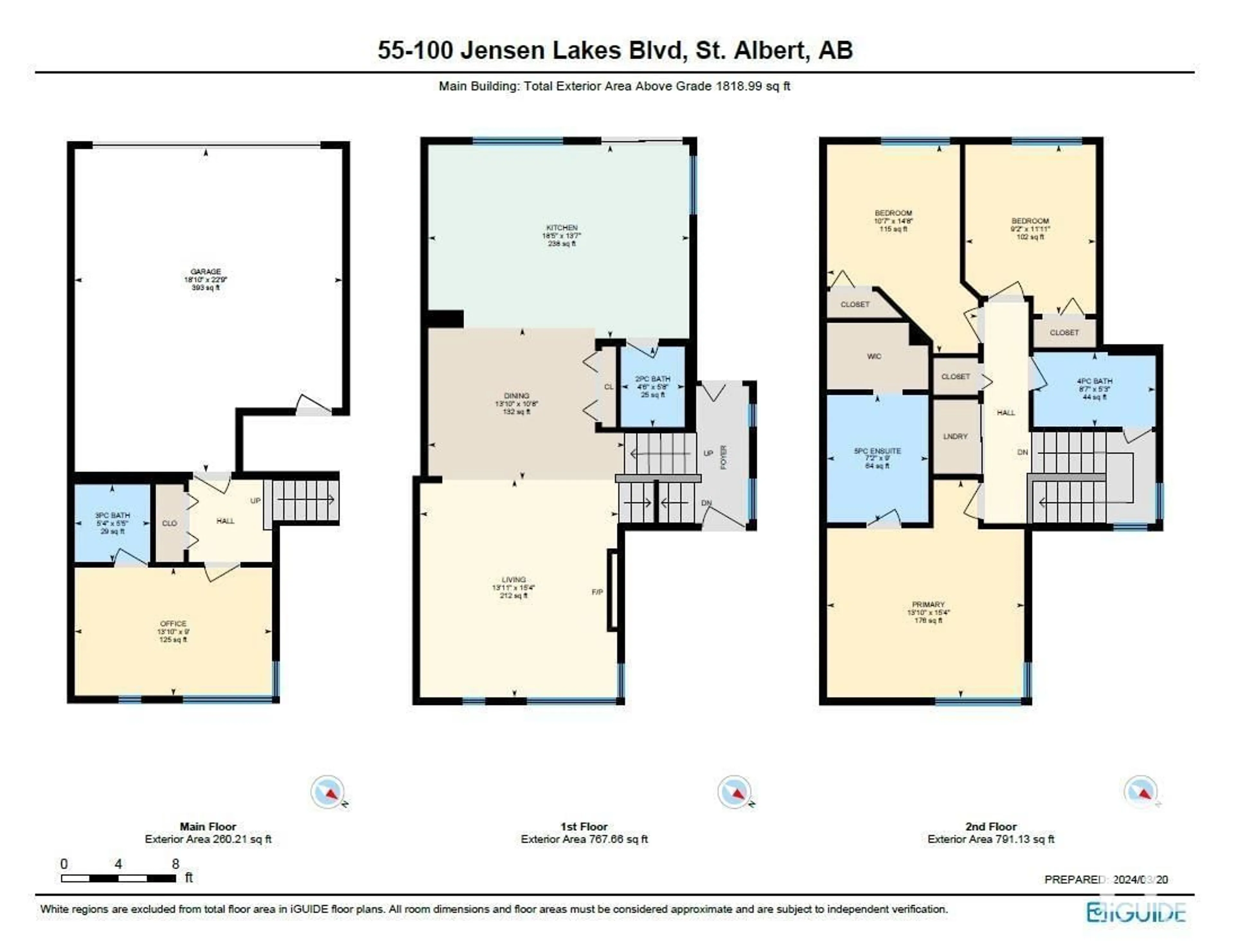 Floor plan for #55 100 JENSEN LAKES BV, St. Albert Alberta T8N7H5