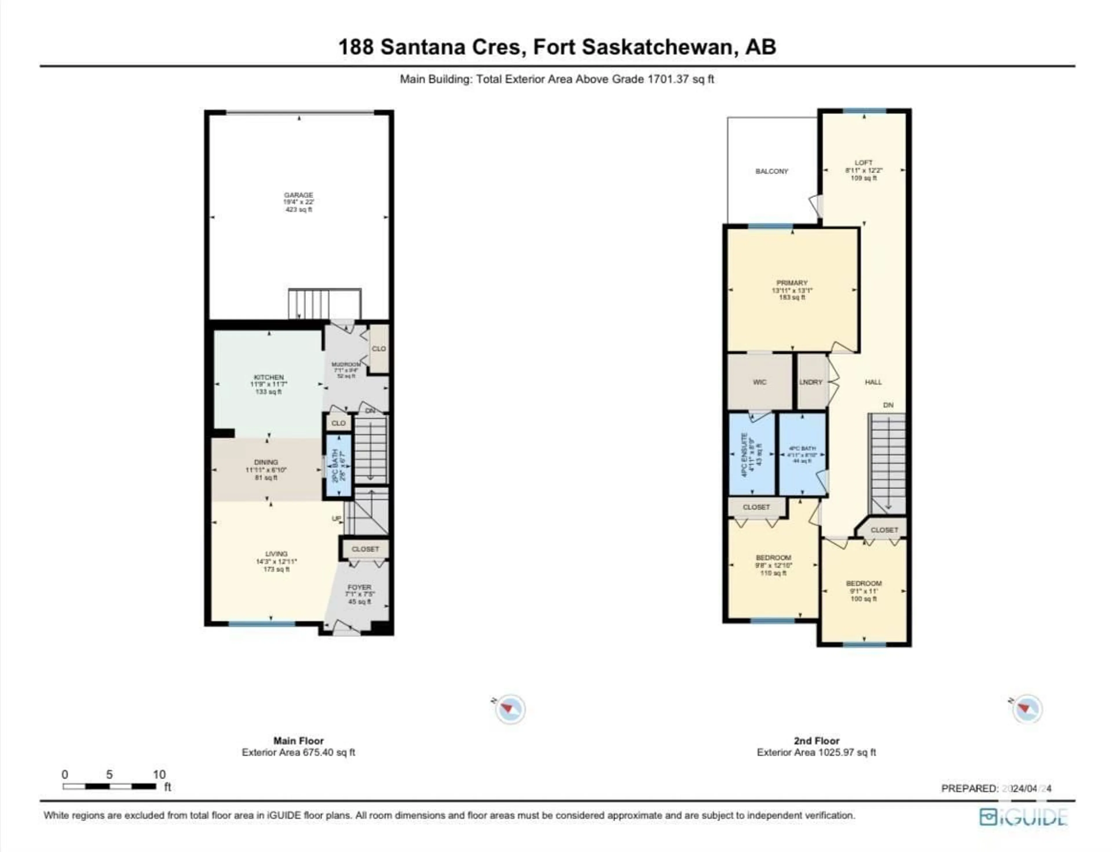 Floor plan for 188 SANTANA CR, Fort Saskatchewan Alberta T8L0T4