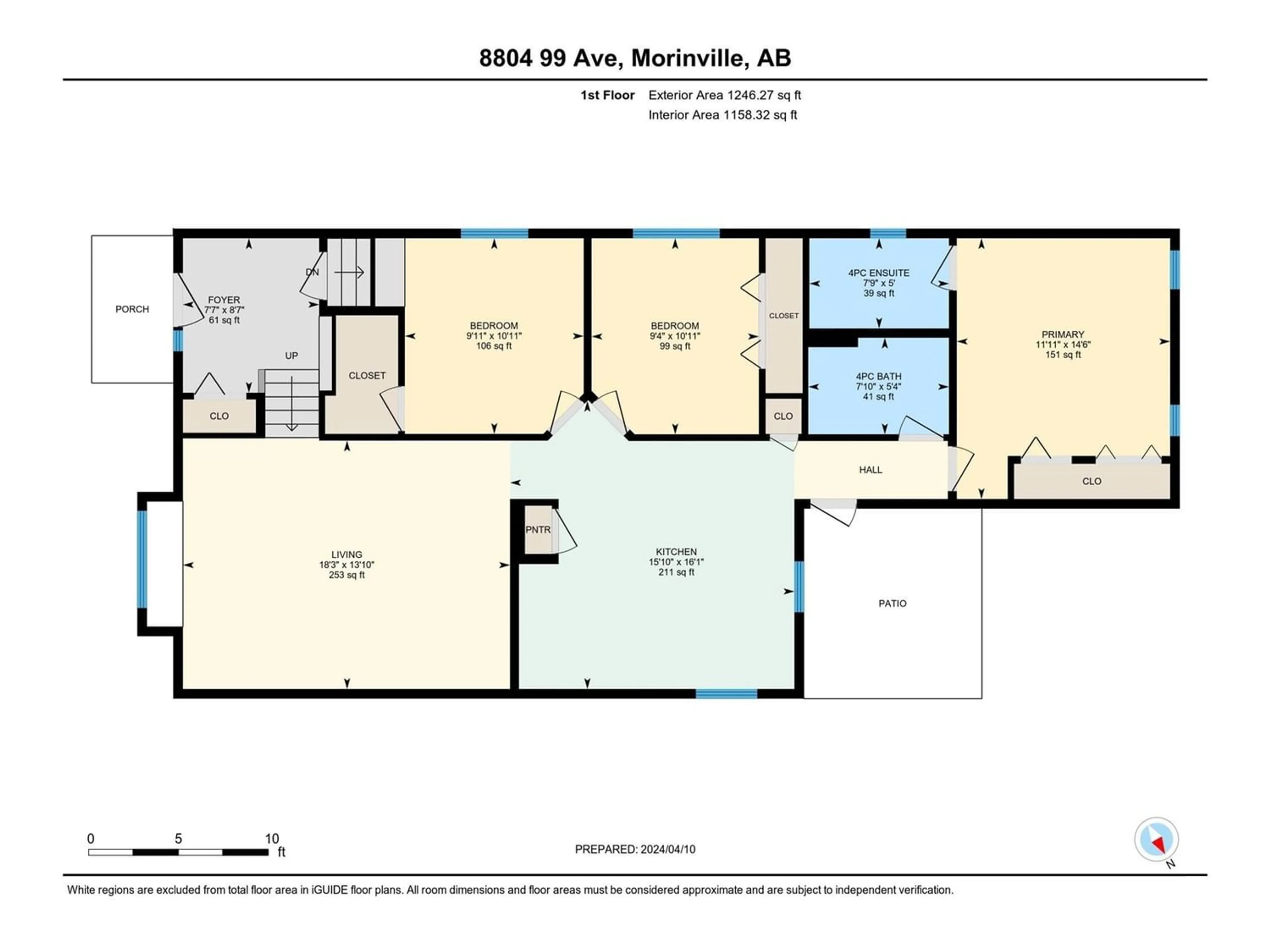 Floor plan for 8804 99 AV, Morinville Alberta T8R1S8