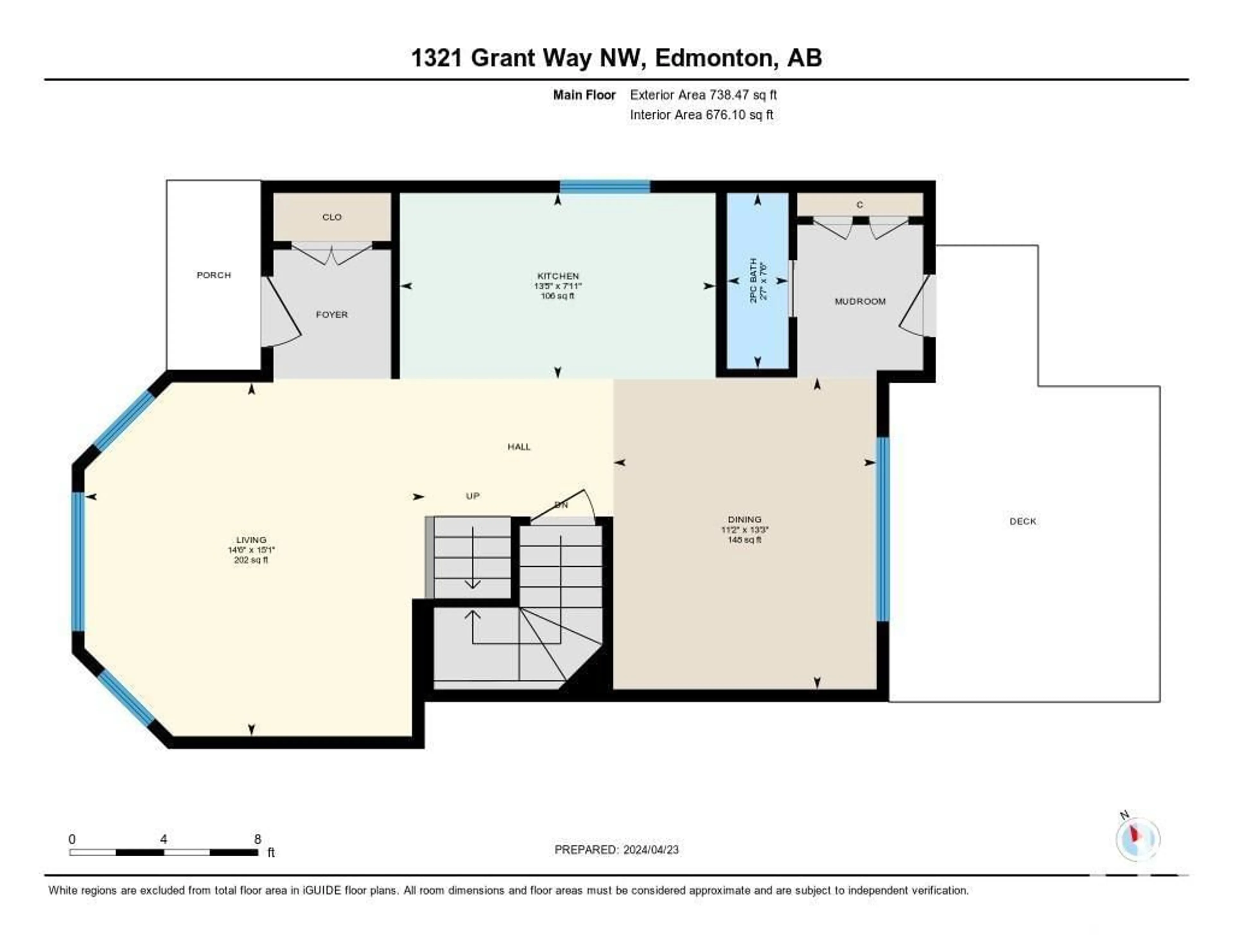 Floor plan for 1321 GRANT WY NW, Edmonton Alberta T5T6M8