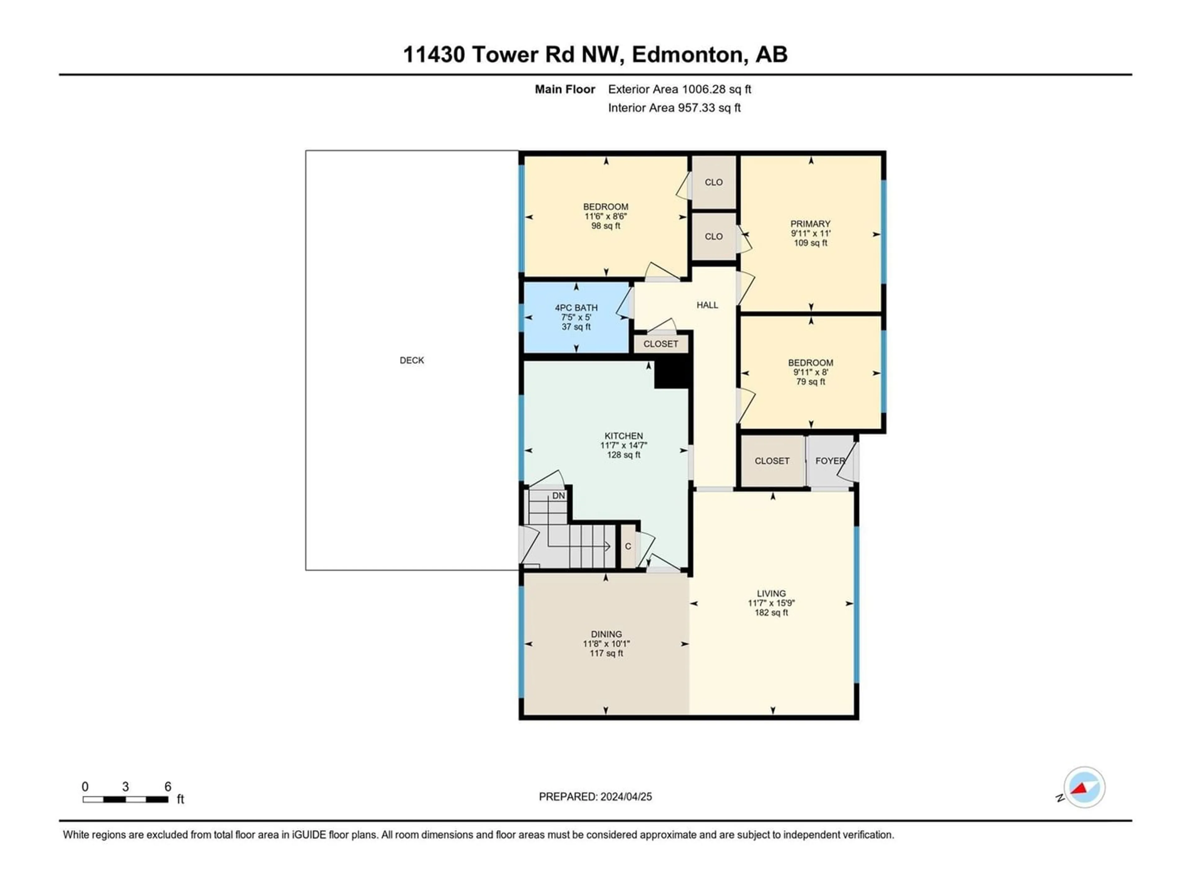 Floor plan for 11430 TOWER RD NW, Edmonton Alberta T5G0Y8