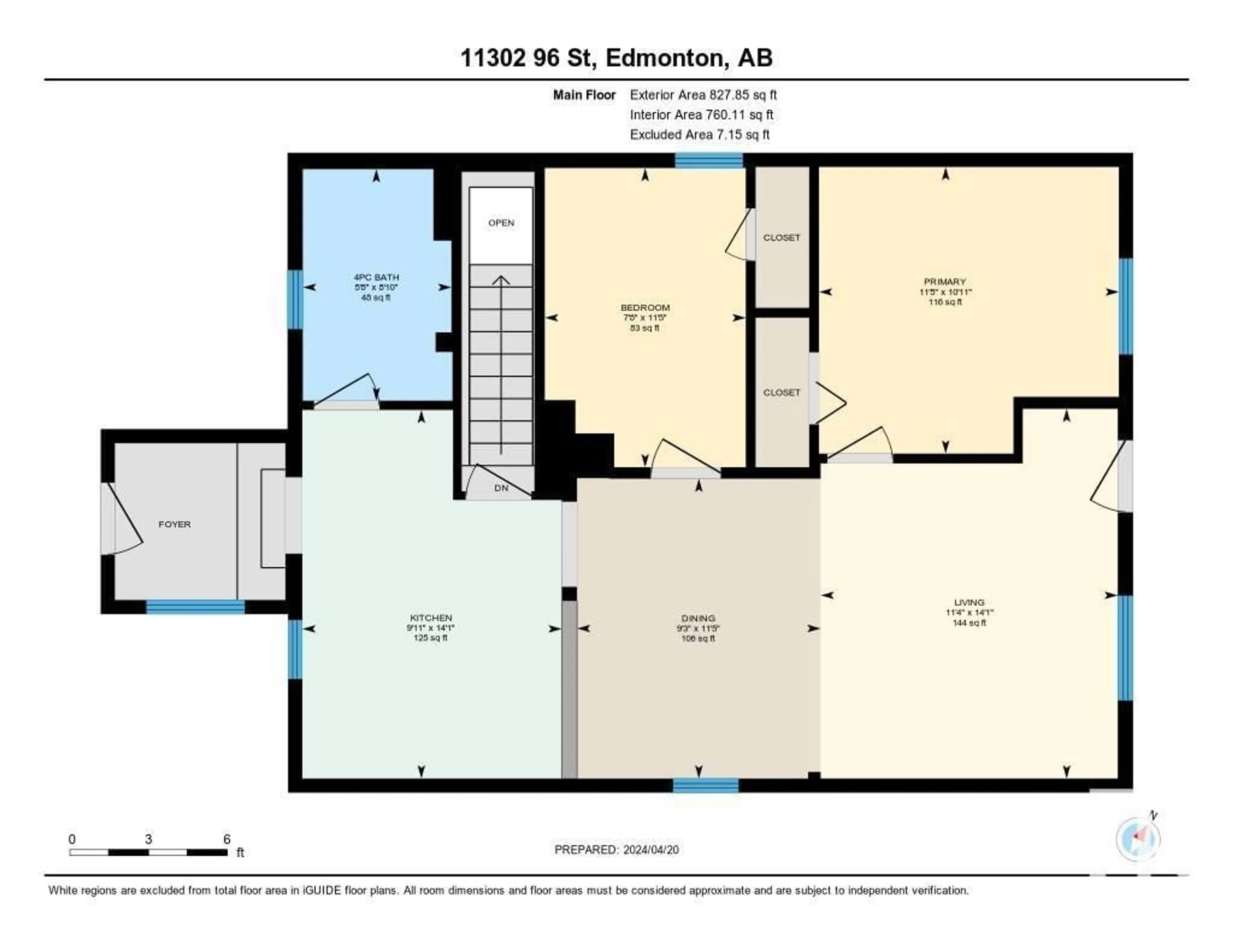 Floor plan for 11302 96 ST NW, Edmonton Alberta T5G1T3