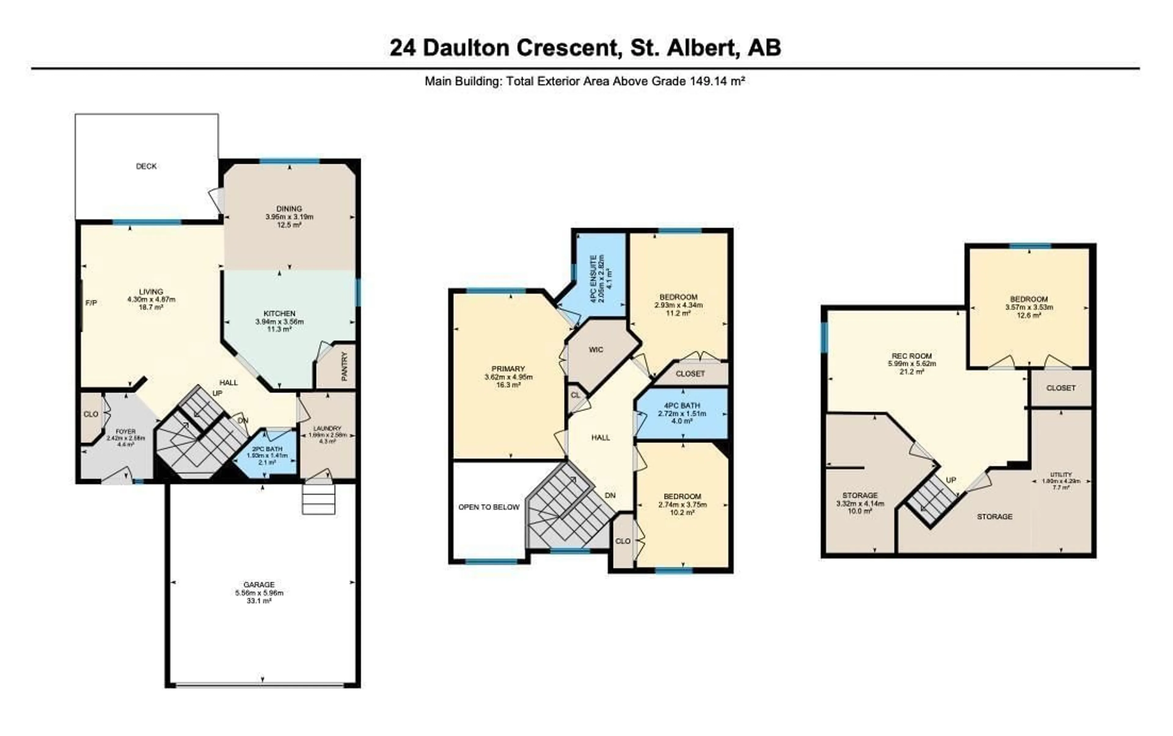 Floor plan for 24 DAULTON CR, St. Albert Alberta T8N6N9