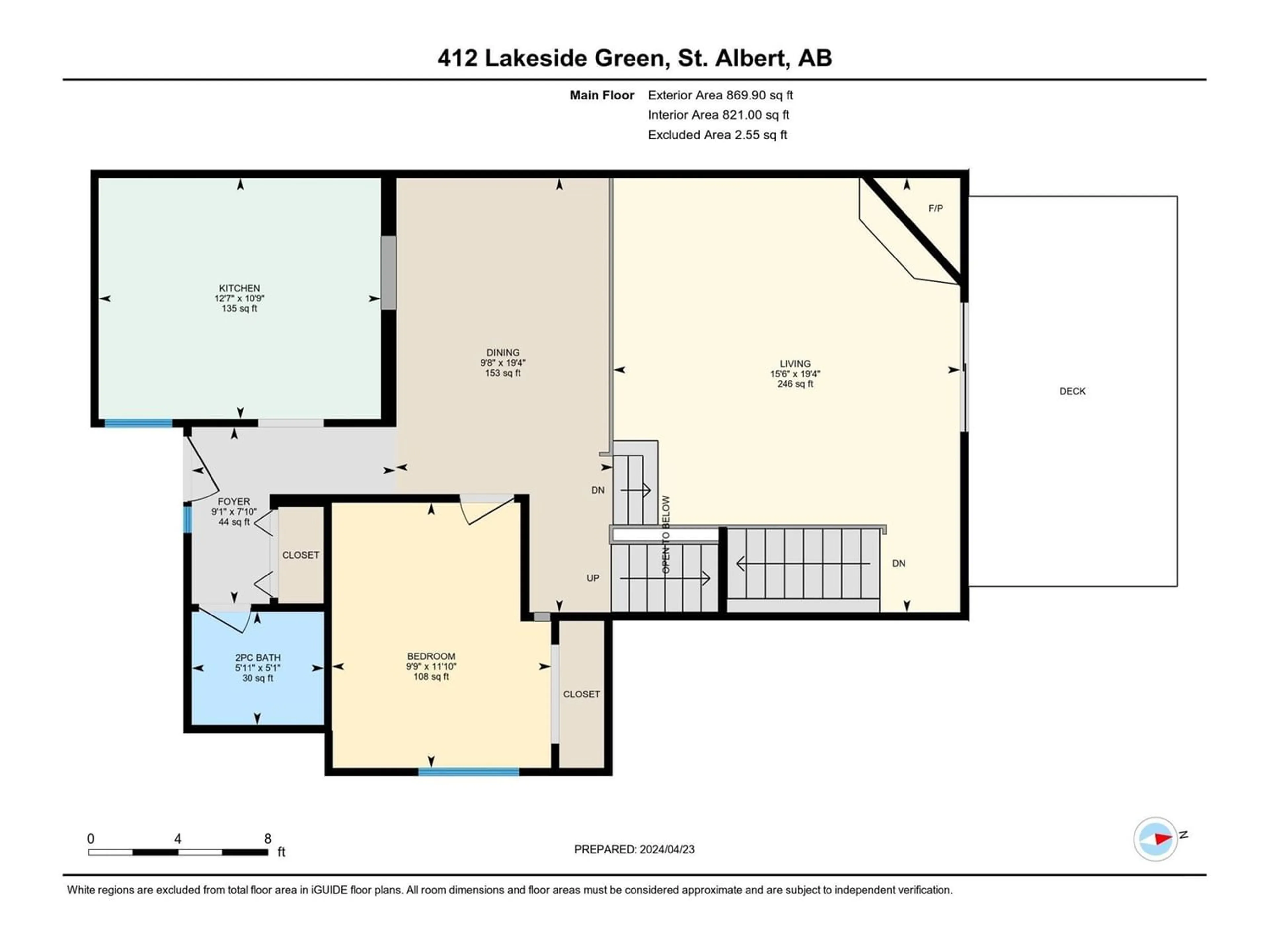 Floor plan for 412 LAKESIDE GR, St. Albert Alberta T8N3T3