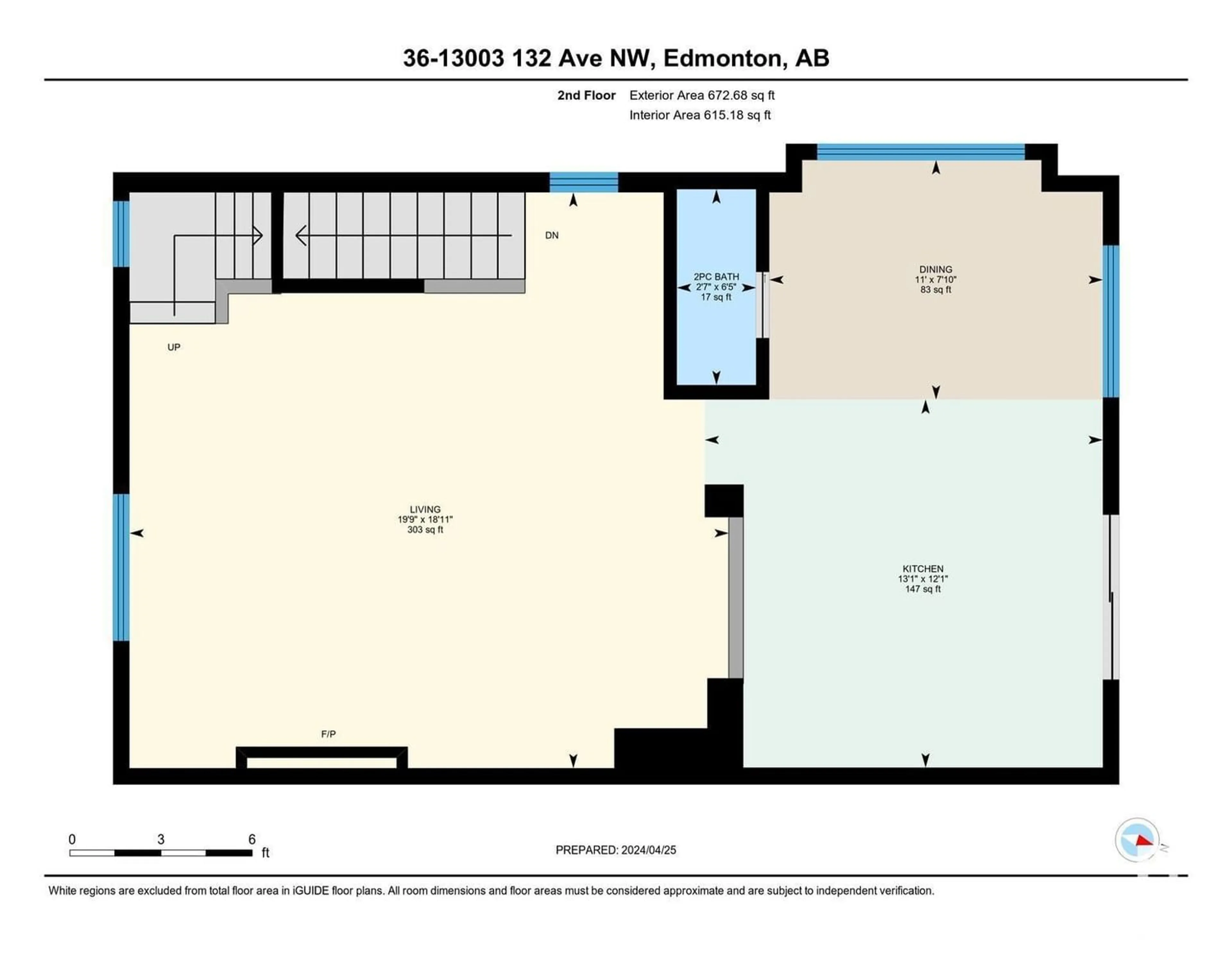 Floor plan for #36 13003 132 AV NW, Edmonton Alberta T5L3R2