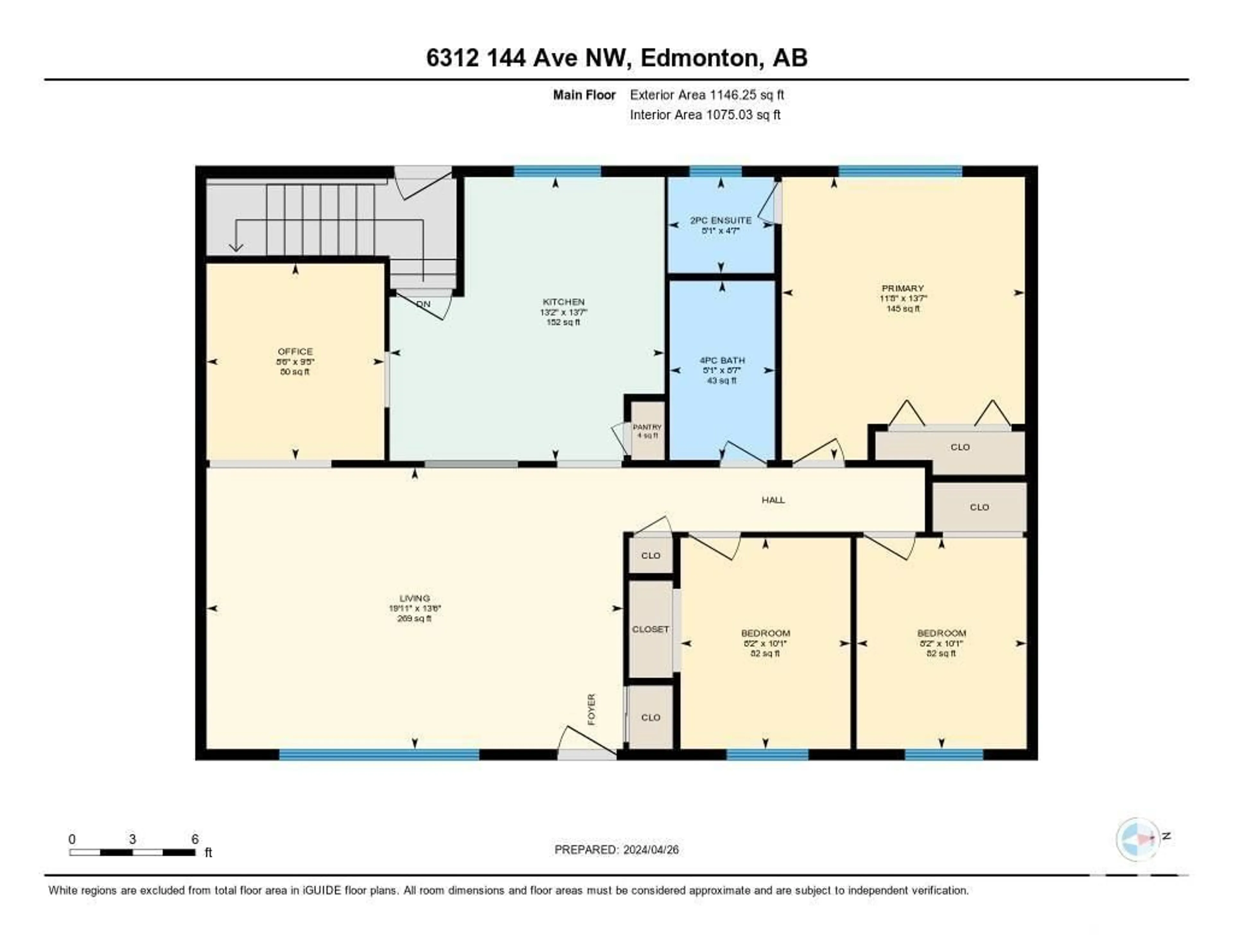 Floor plan for 6312 144 AV NW, Edmonton Alberta T5A1K9