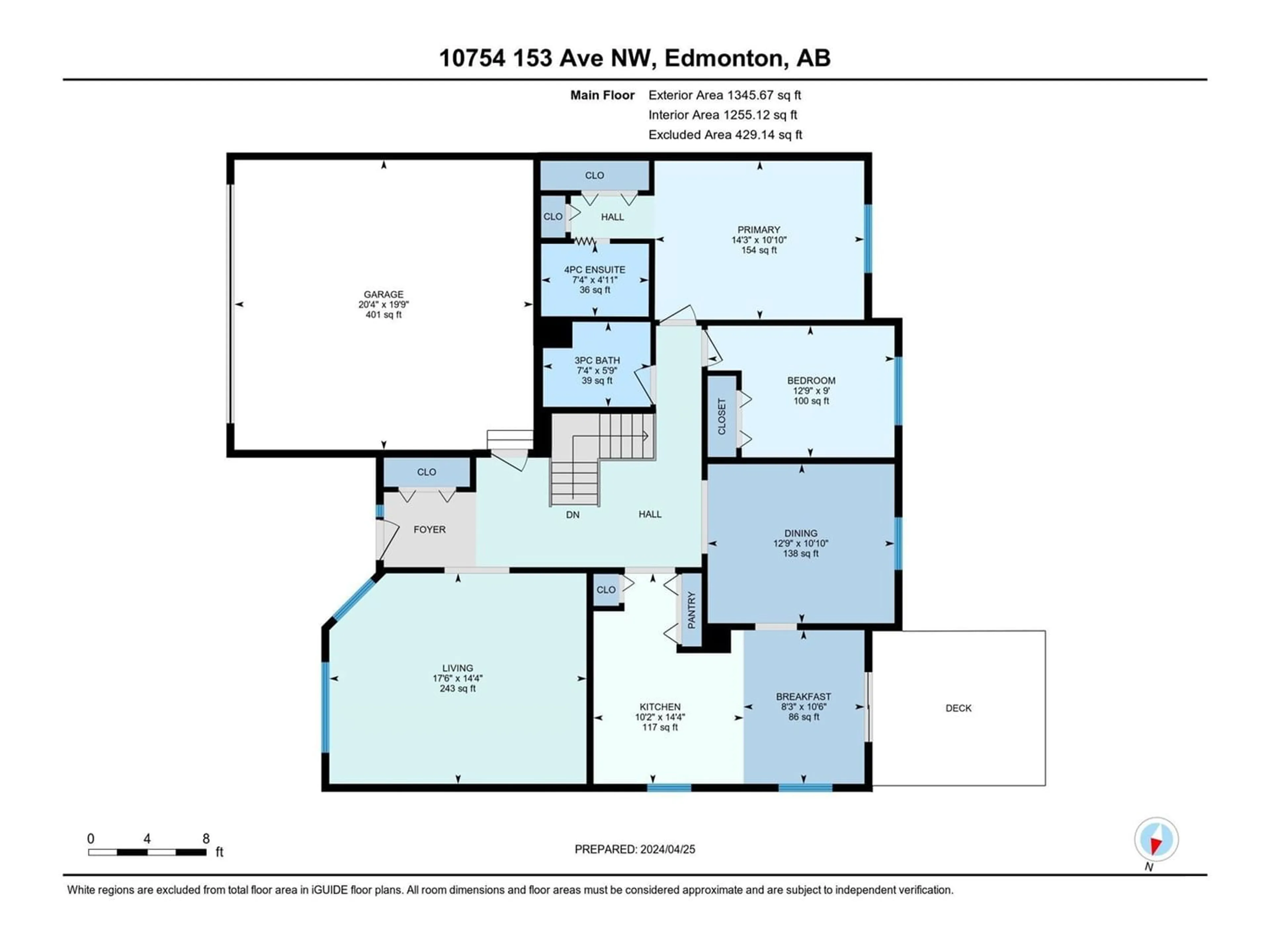 Floor plan for 10754 153 AV NW NW, Edmonton Alberta T5X5T8