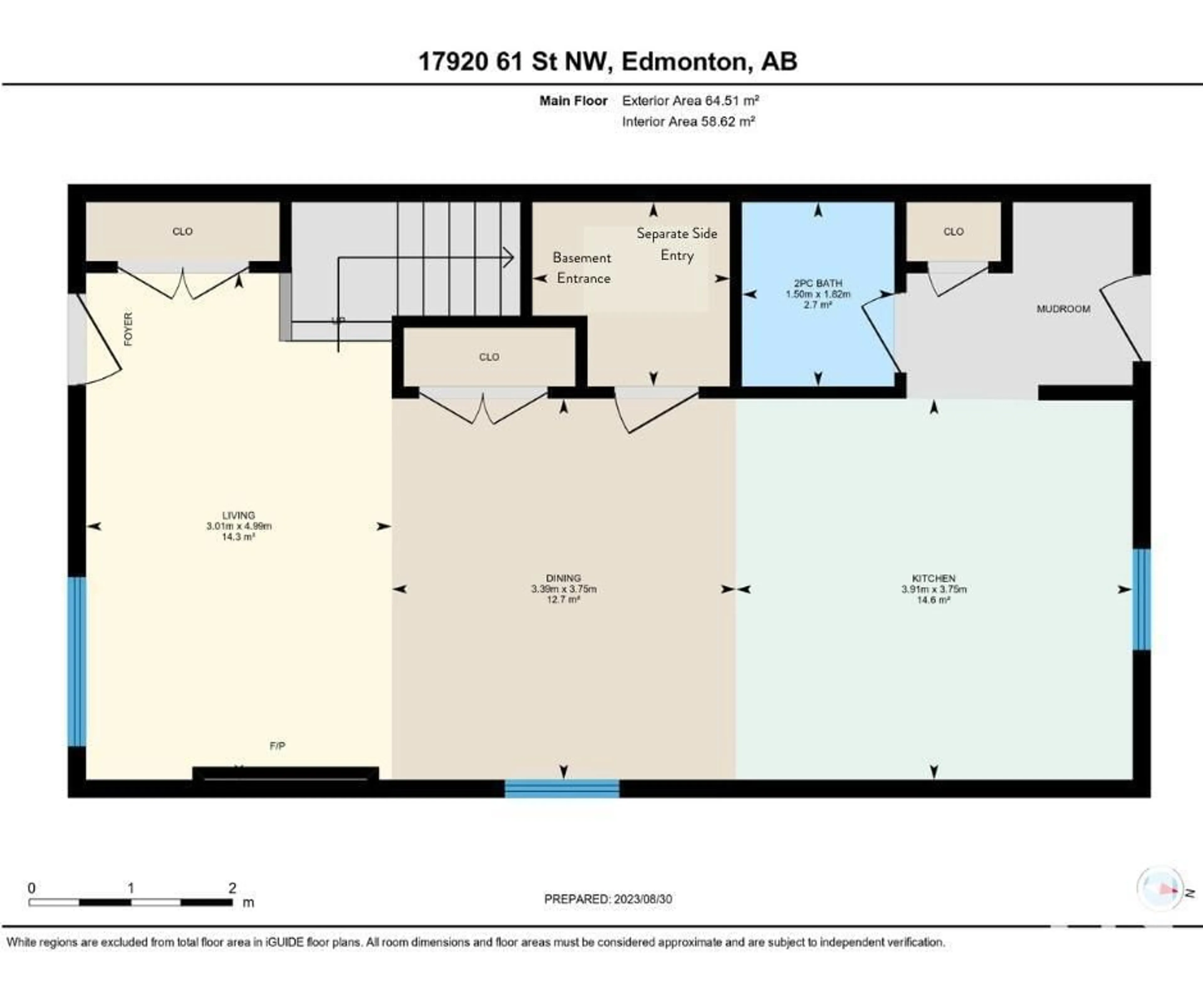 Floor plan for 17920 61 ST NW, Edmonton Alberta T5Y3X1