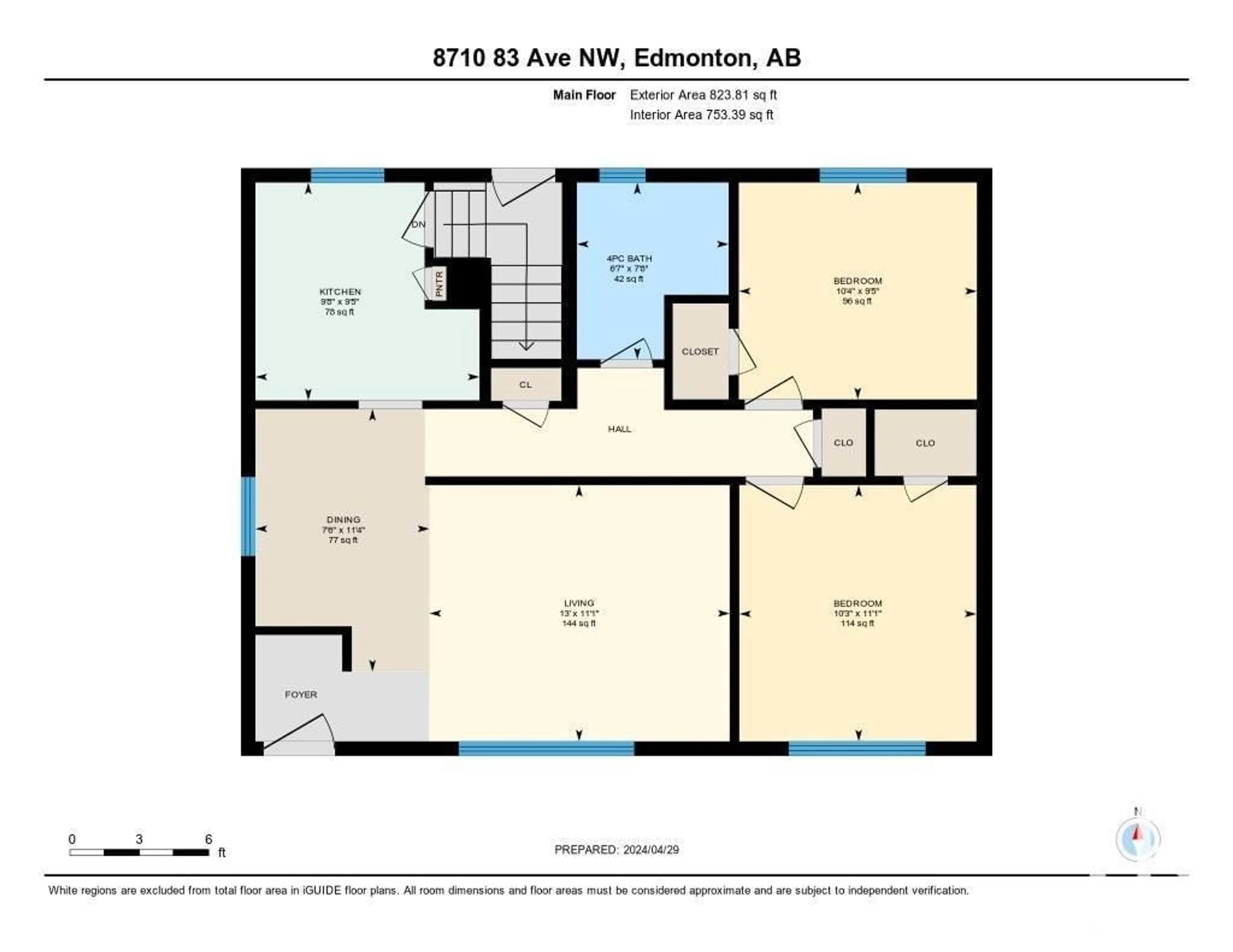 Floor plan for 8710 83 AV NW, Edmonton Alberta T6C1B3